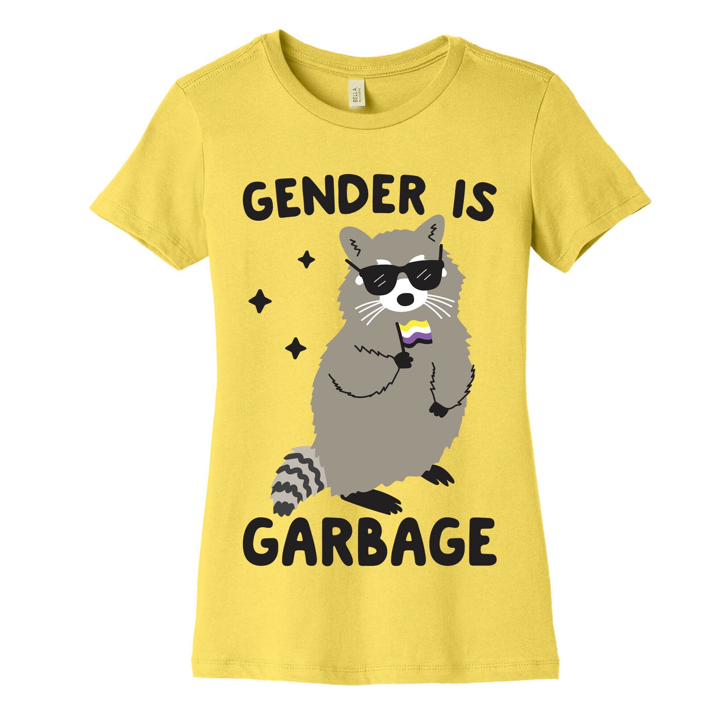 Gender Is Garbage Non-binary Raccoon Women's Cotton Tee
