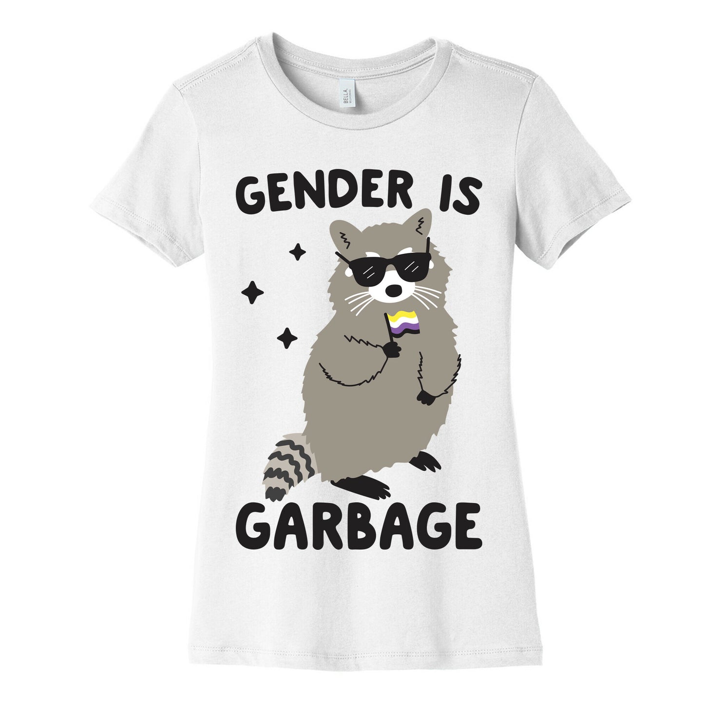 Gender Is Garbage Non-binary Raccoon Women's Cotton Tee