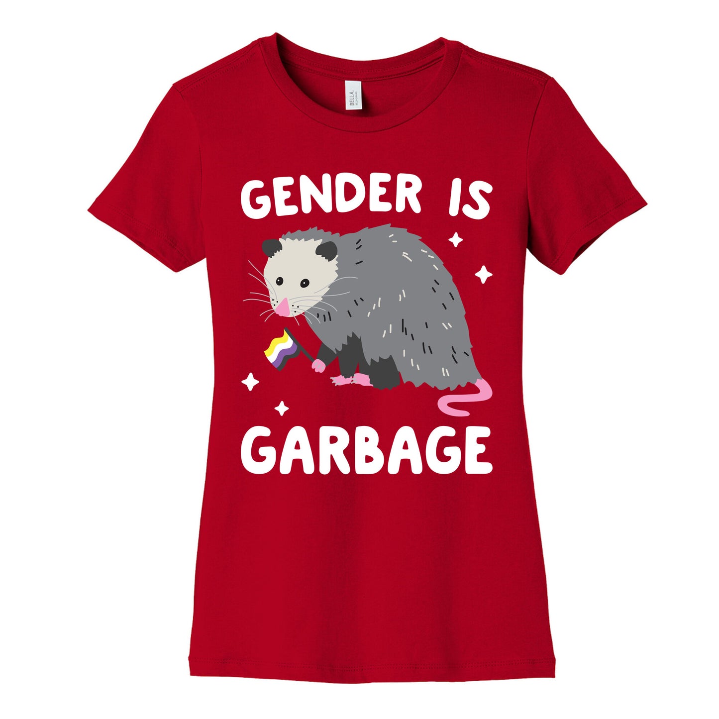 Gender Is Garbage Non-binary Opossum Women's Cotton Tee