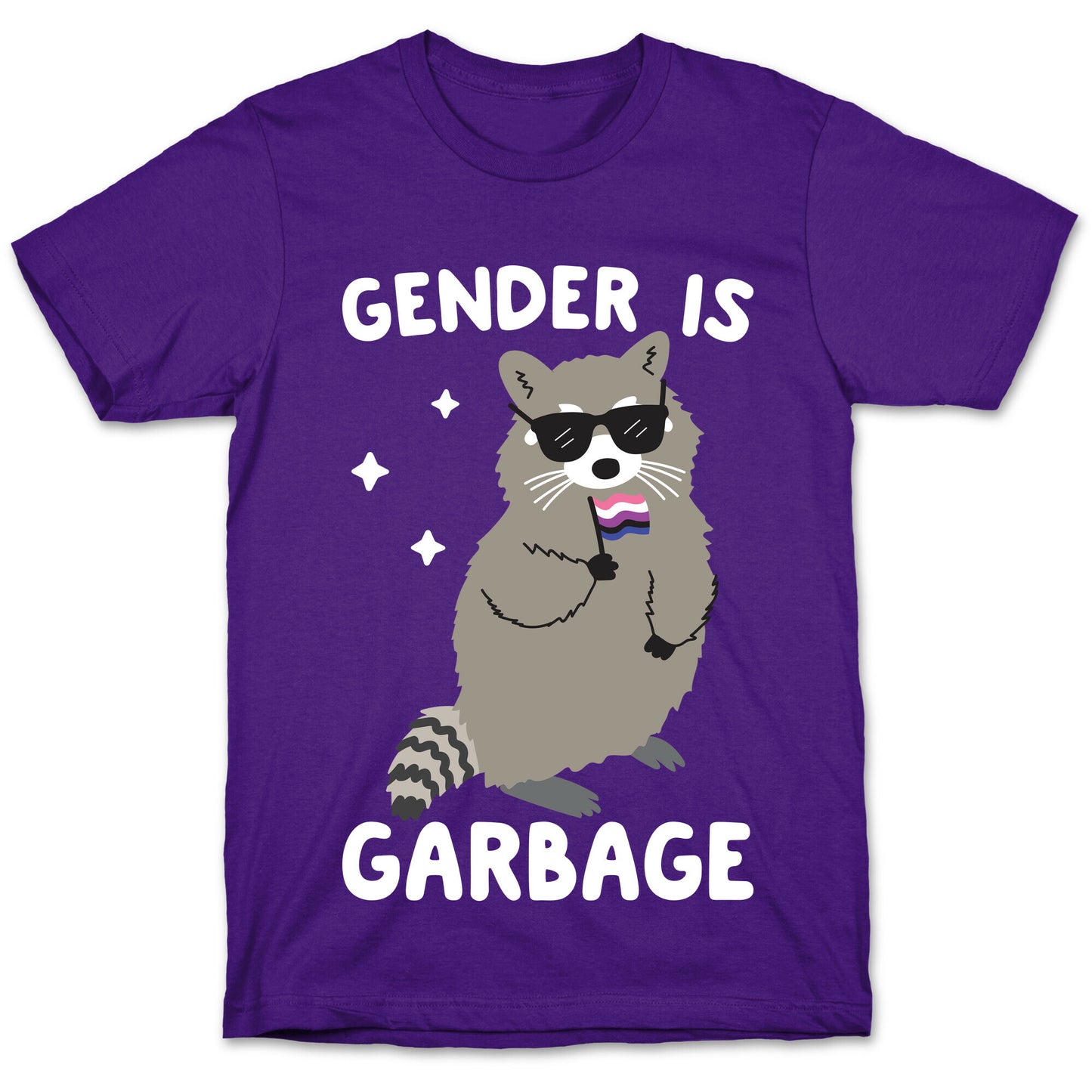 Gender Is Garbage Gender Fluid Raccoon T-Shirt