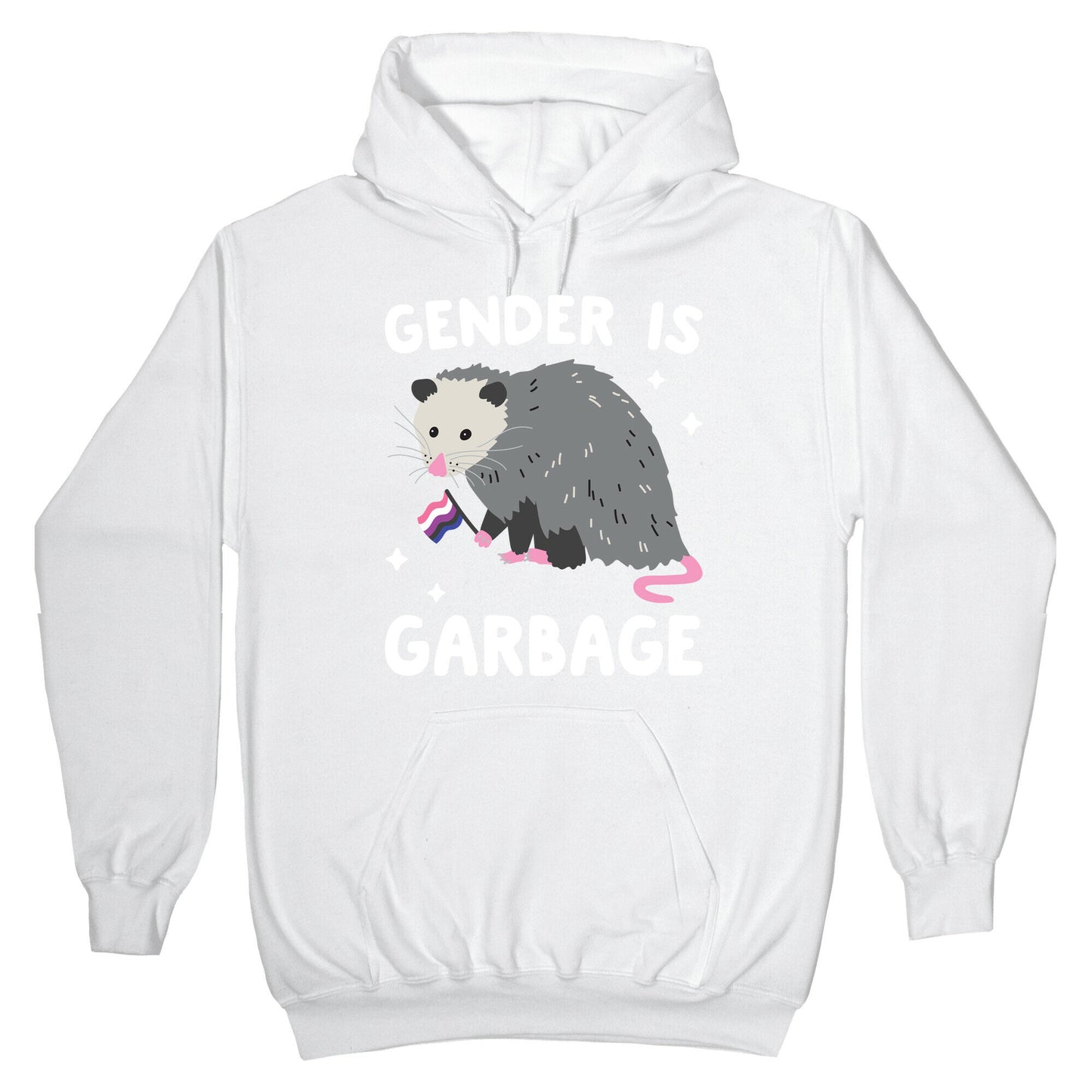 Gender Is Garbage Gender Fluid Opossum Hoodie