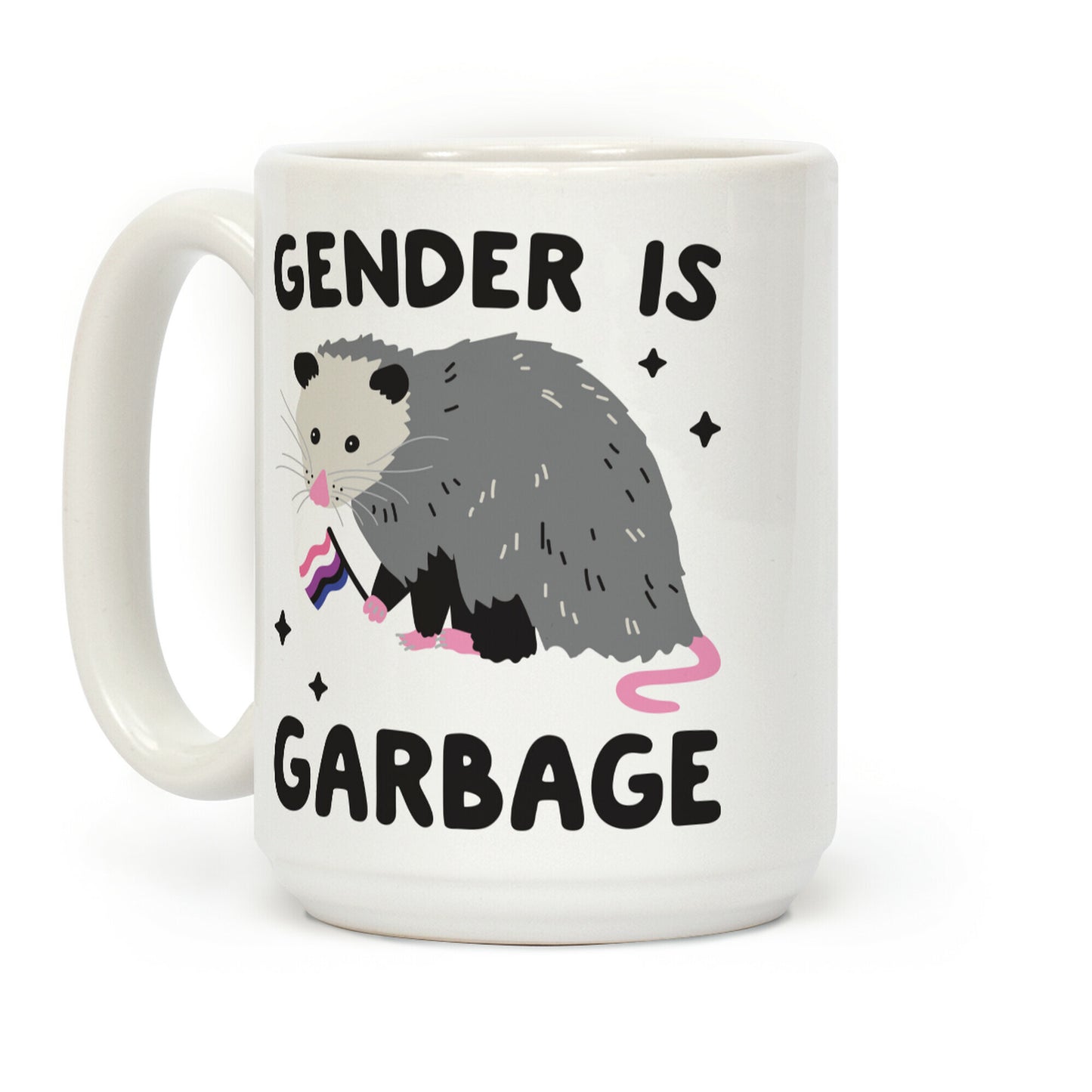 Gender Is Garbage Gender Fluid Opossum Coffee Mug