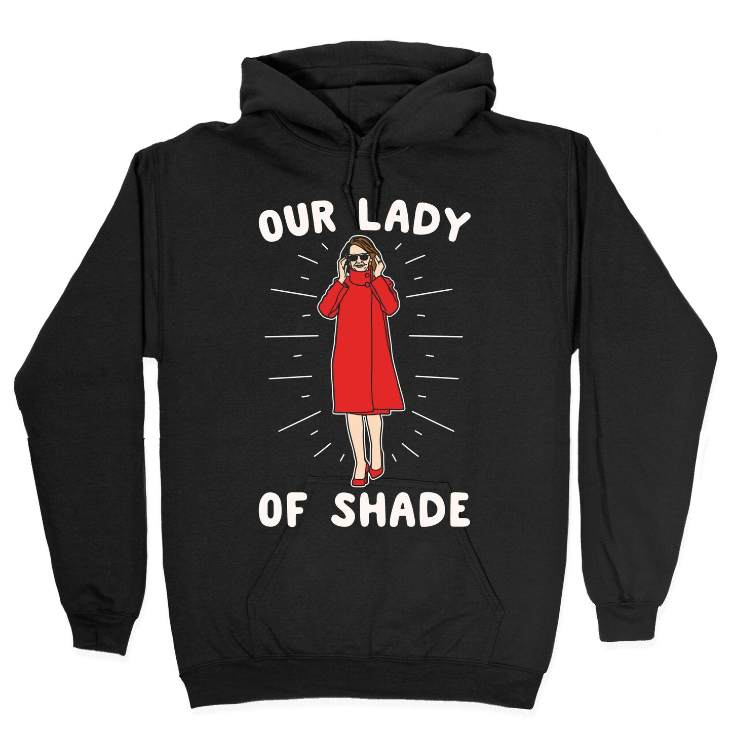Our Lady Of Shade Nancy Pelosi Parody White Print Hoodie