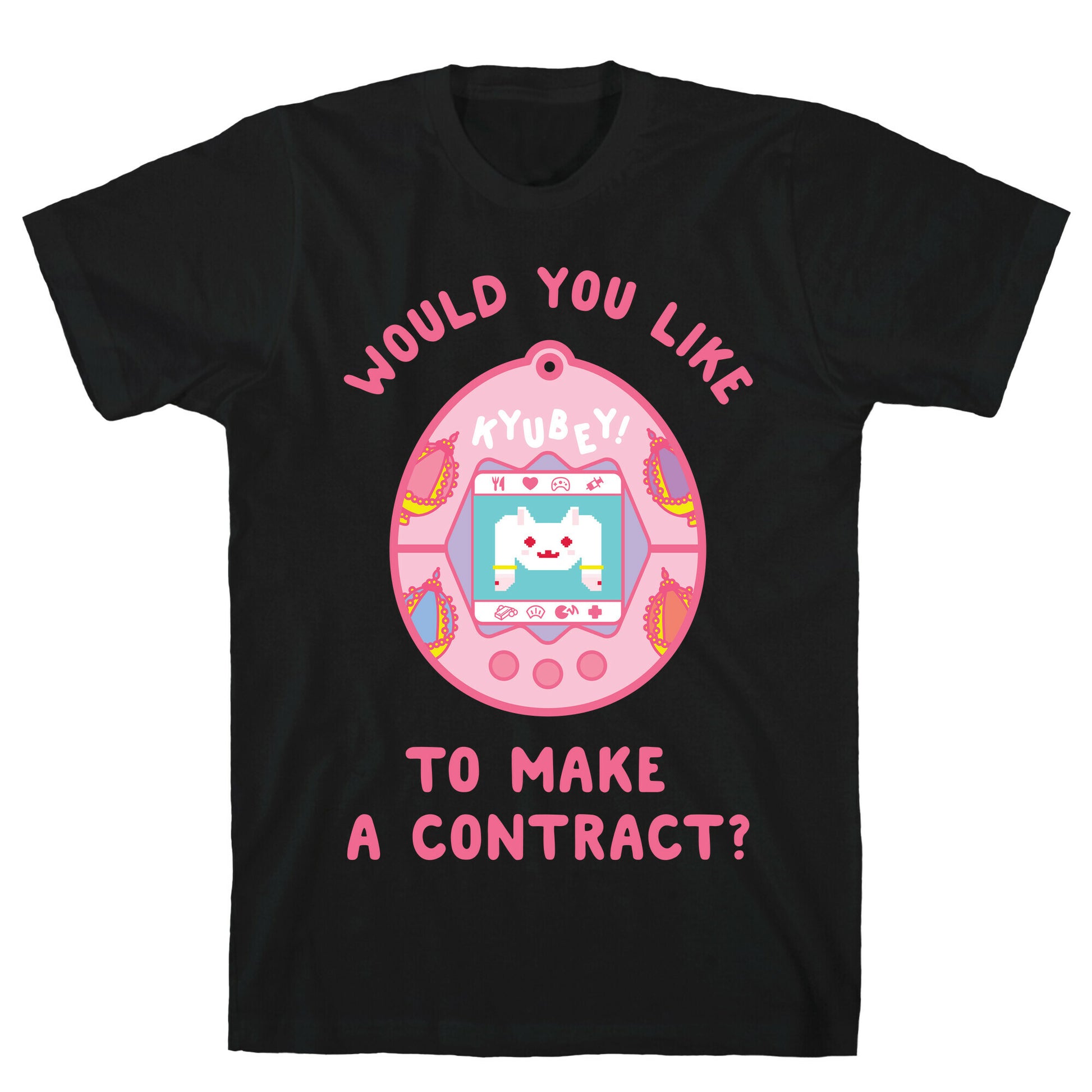 Kyubey Digital Pet Would You Like To Make a Contract? T-Shirt
