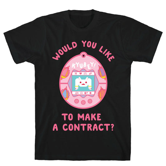 Kyubey Digital Pet Would You Like To Make a Contract? T-Shirt