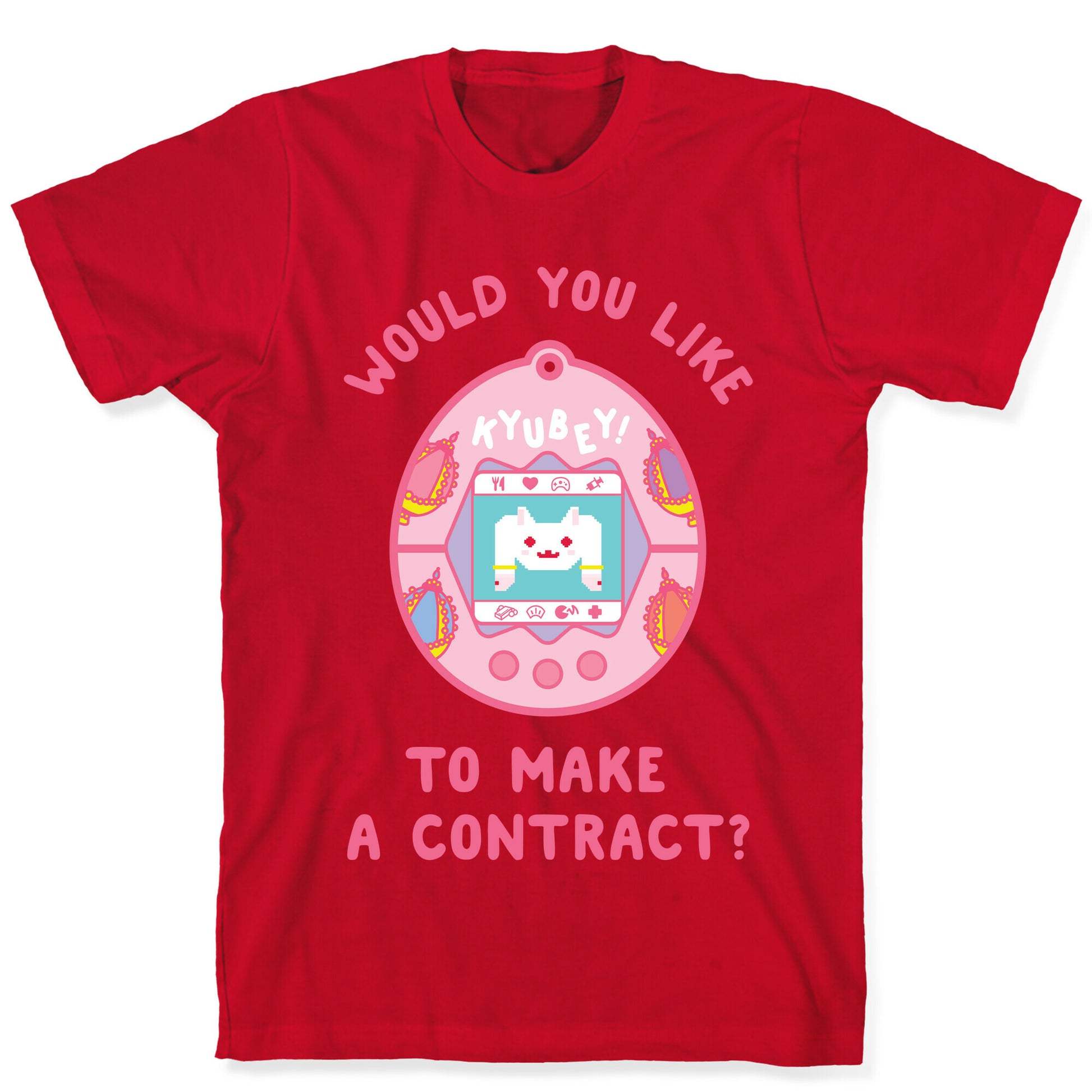 Kyubey Digital Pet Would You Like To Make a Contract? T-Shirt