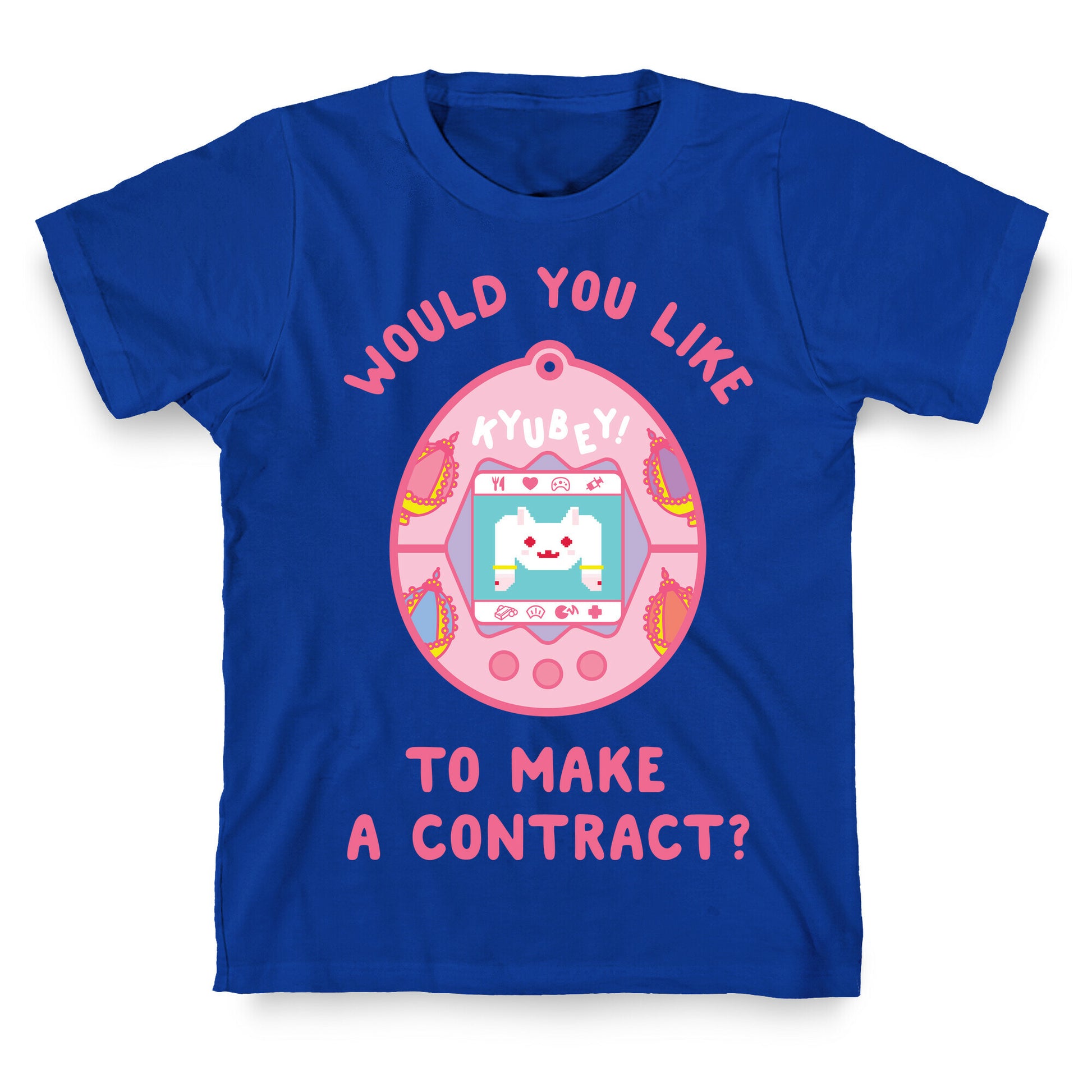 Kyubey Digital Pet Would You Like To Make a Contract? T-Shirt