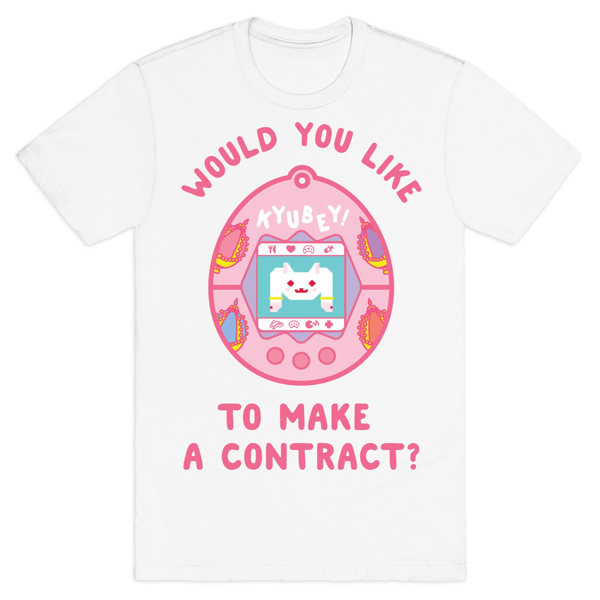 Kyubey Digital Pet Would You Like To Make a Contract? T-Shirt