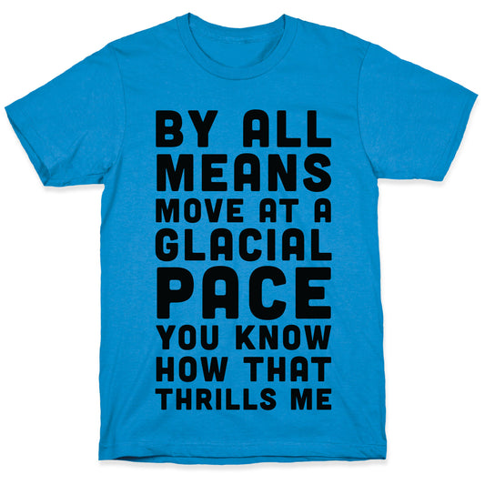 By All Means Move at a Glacial Pace You Know How That Thrills Me T-Shirt