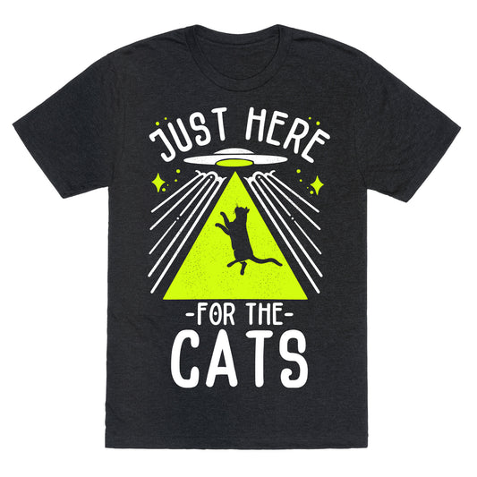 Just Here for the Cats UFO Unisex Triblend Tee