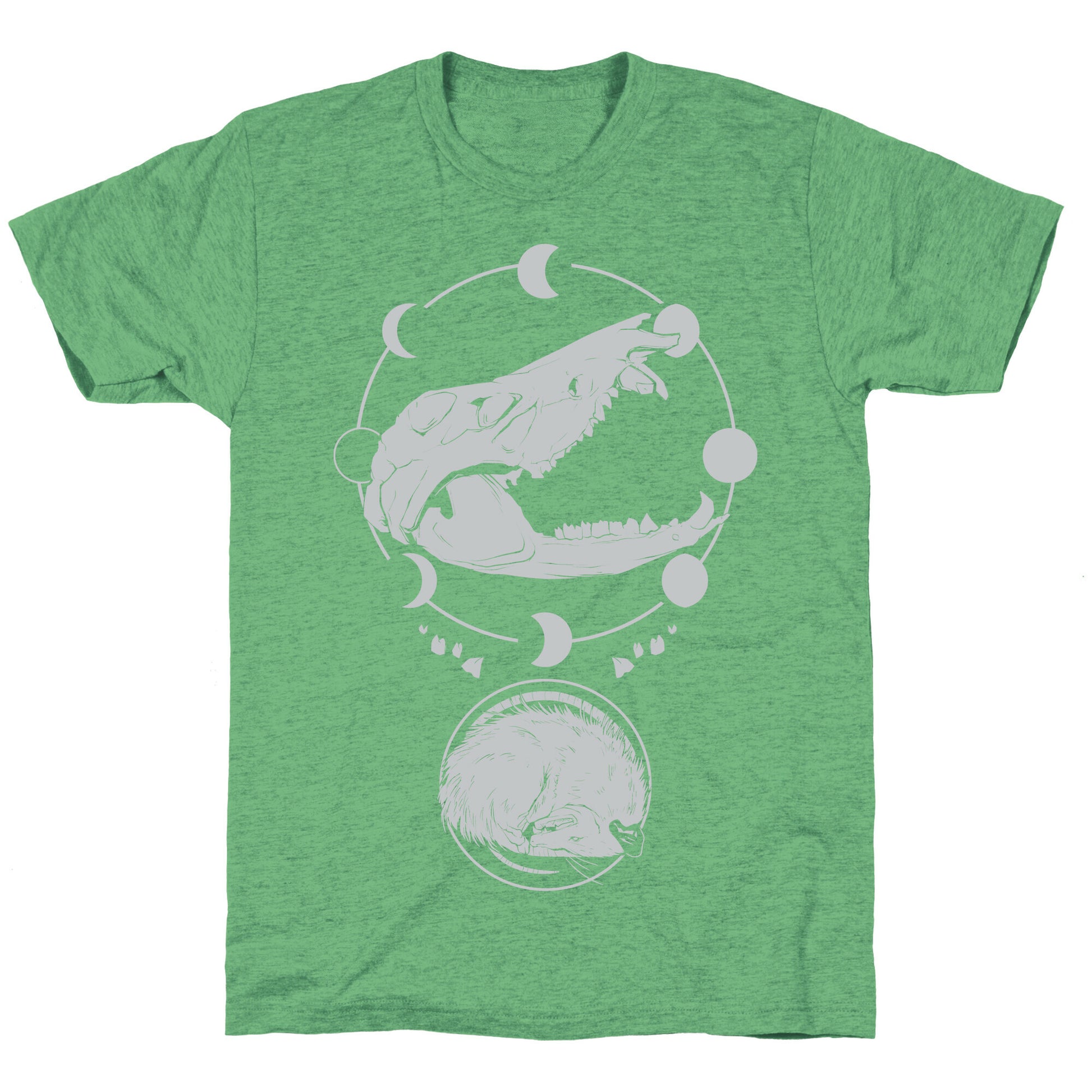 Occult Trash Possum White Print Unisex Triblend Tee