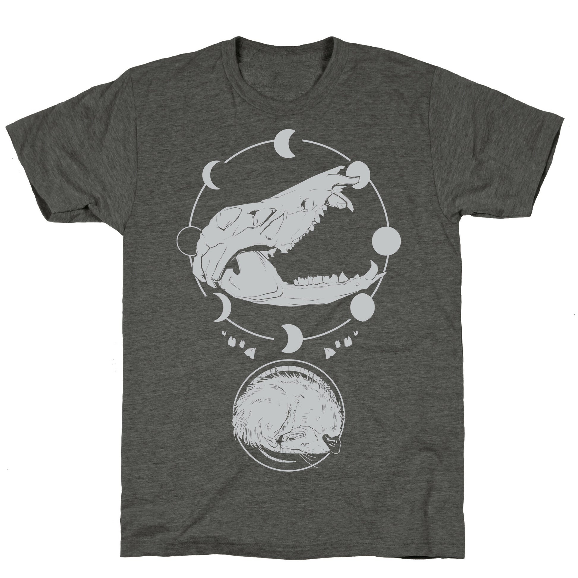 Occult Trash Possum White Print Unisex Triblend Tee