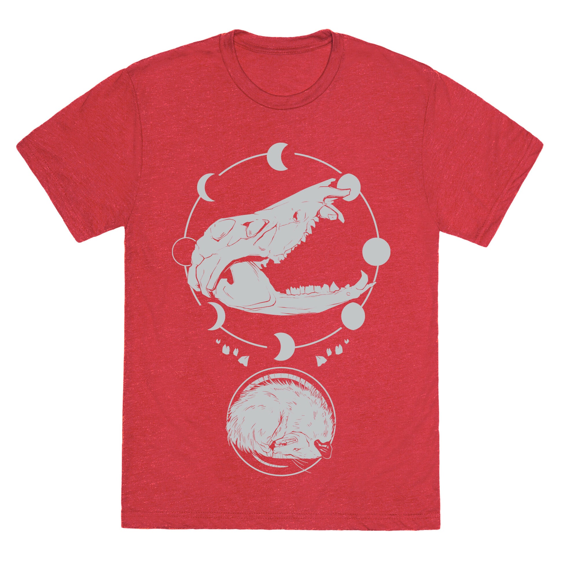 Occult Trash Possum White Print Unisex Triblend Tee