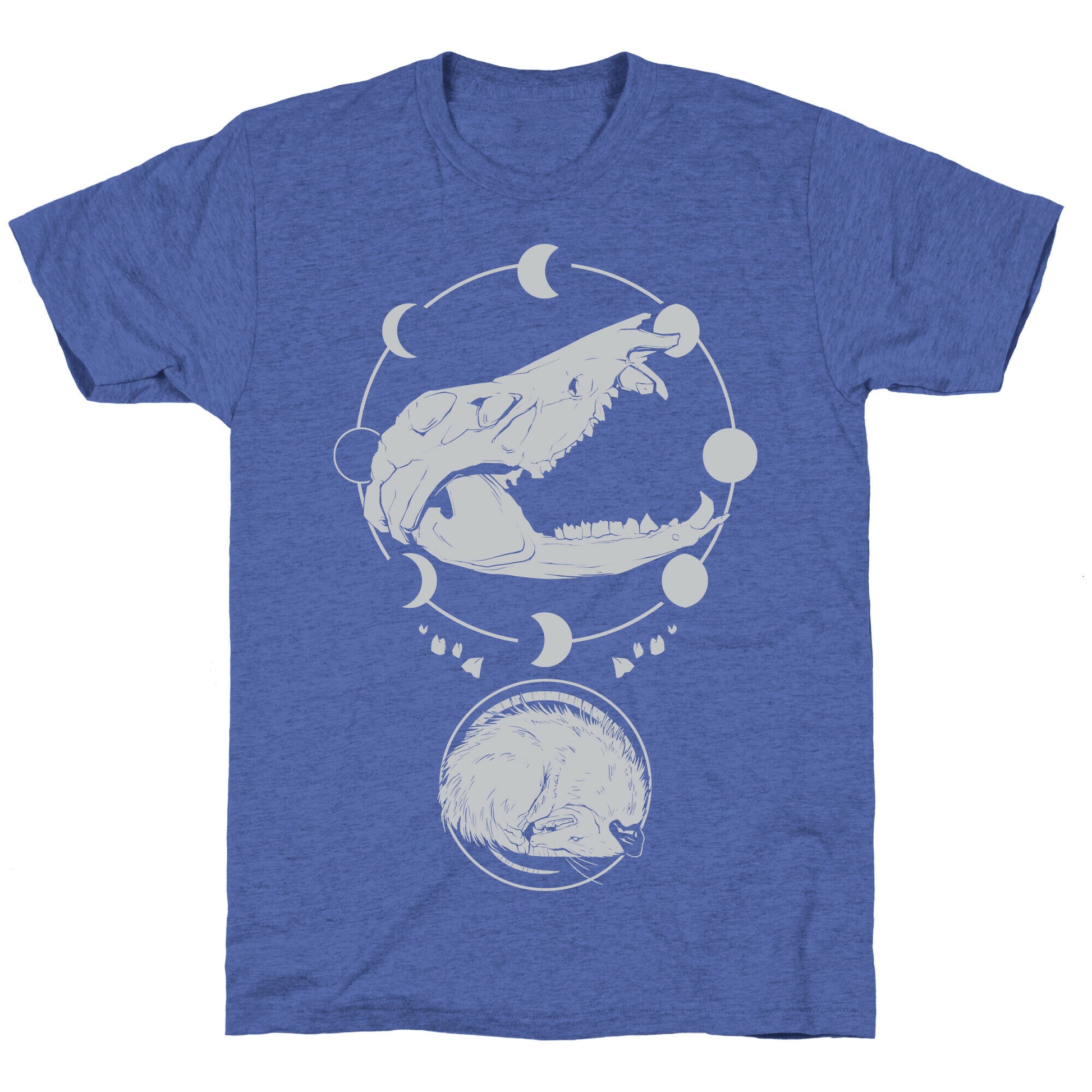 Occult Trash Possum White Print Unisex Triblend Tee