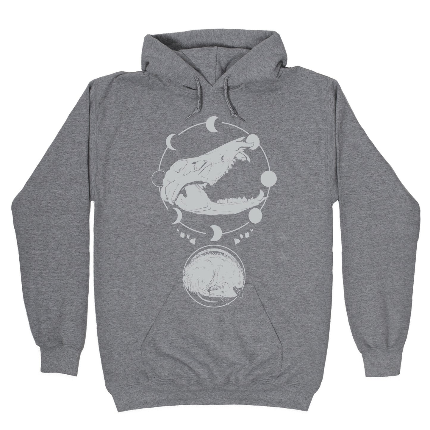 Occult Trash Possum White Print Hoodie