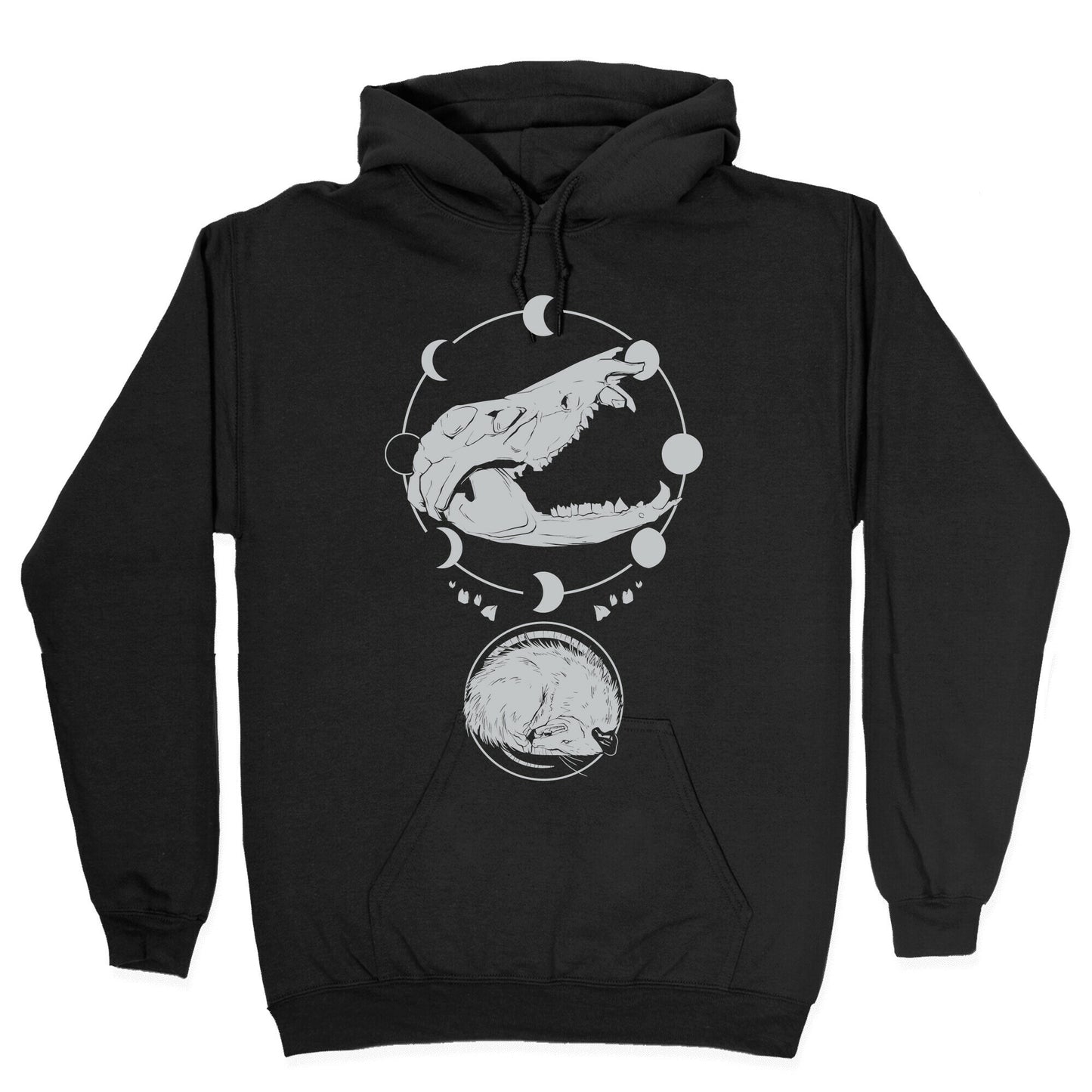 Occult Trash Possum White Print Hoodie