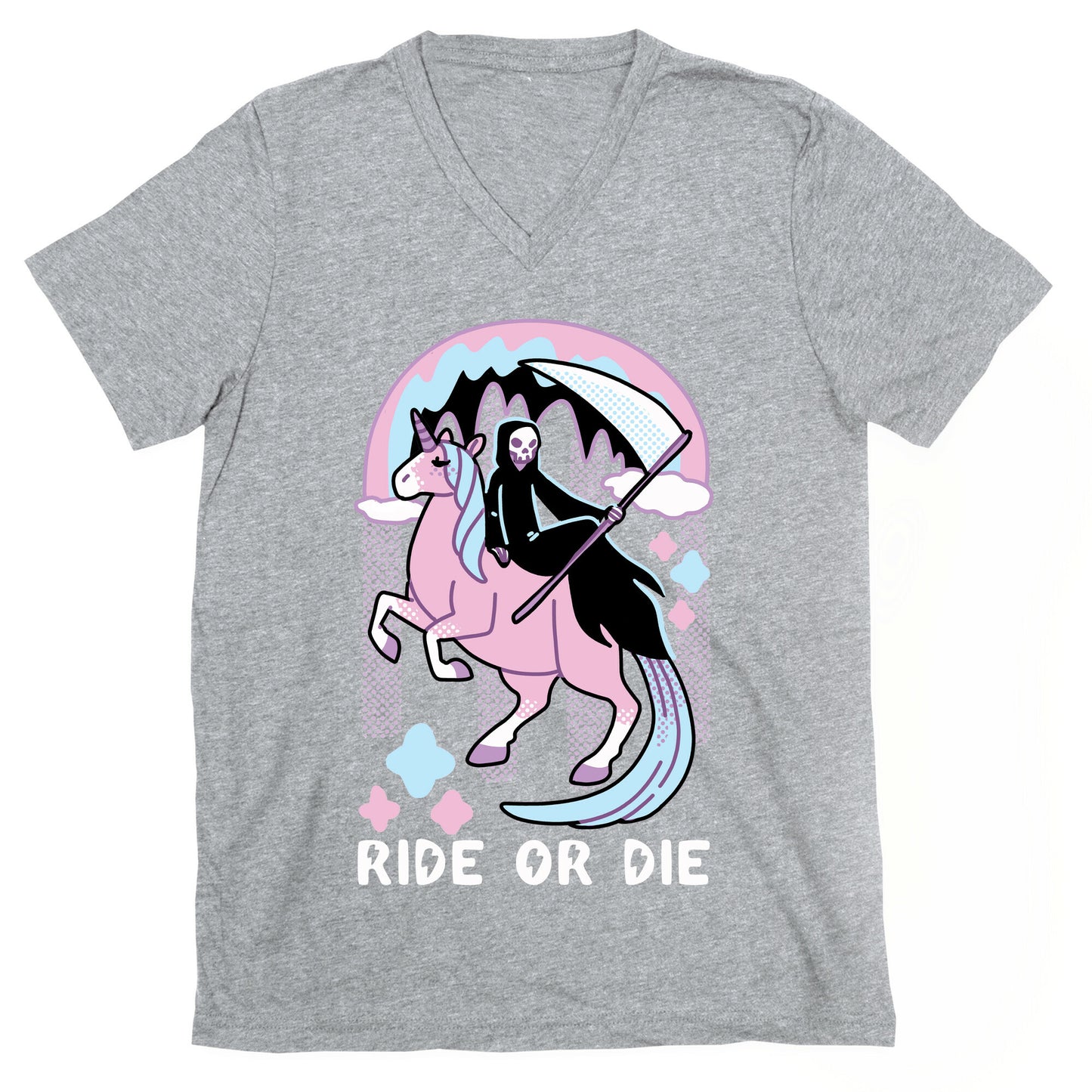 Ride or Die - Grim Reaper and Unicorn V-Neck