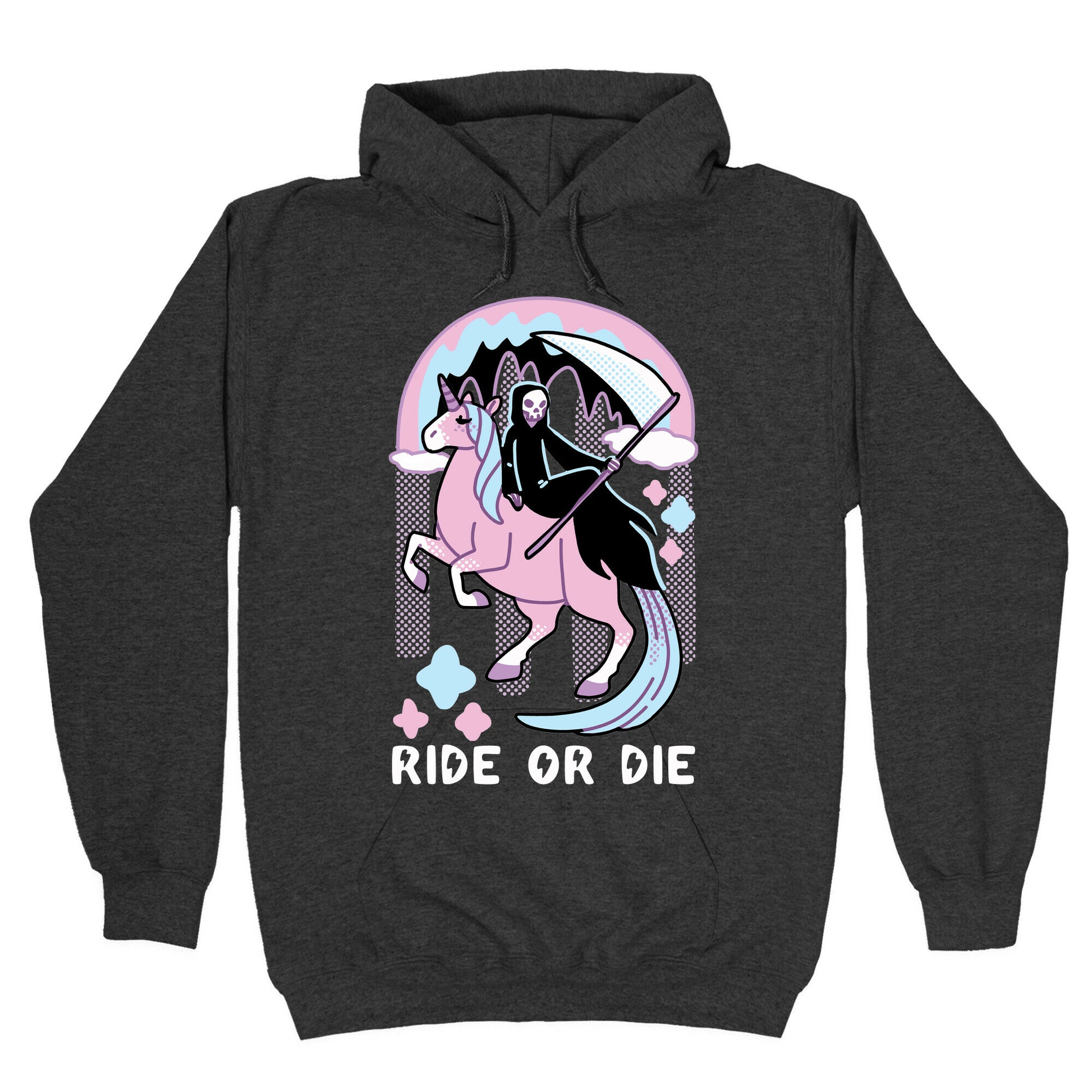 Ride or Die - Grim Reaper and Unicorn Hoodie