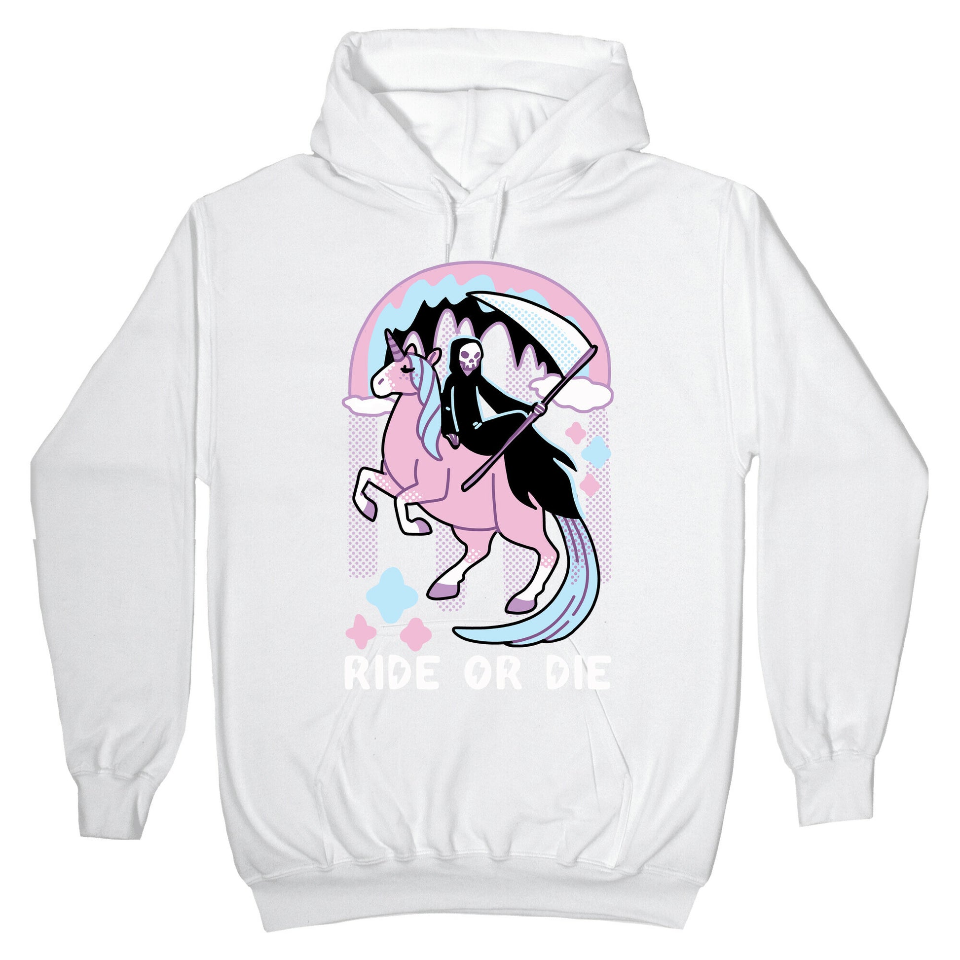 Ride or Die - Grim Reaper and Unicorn Hoodie