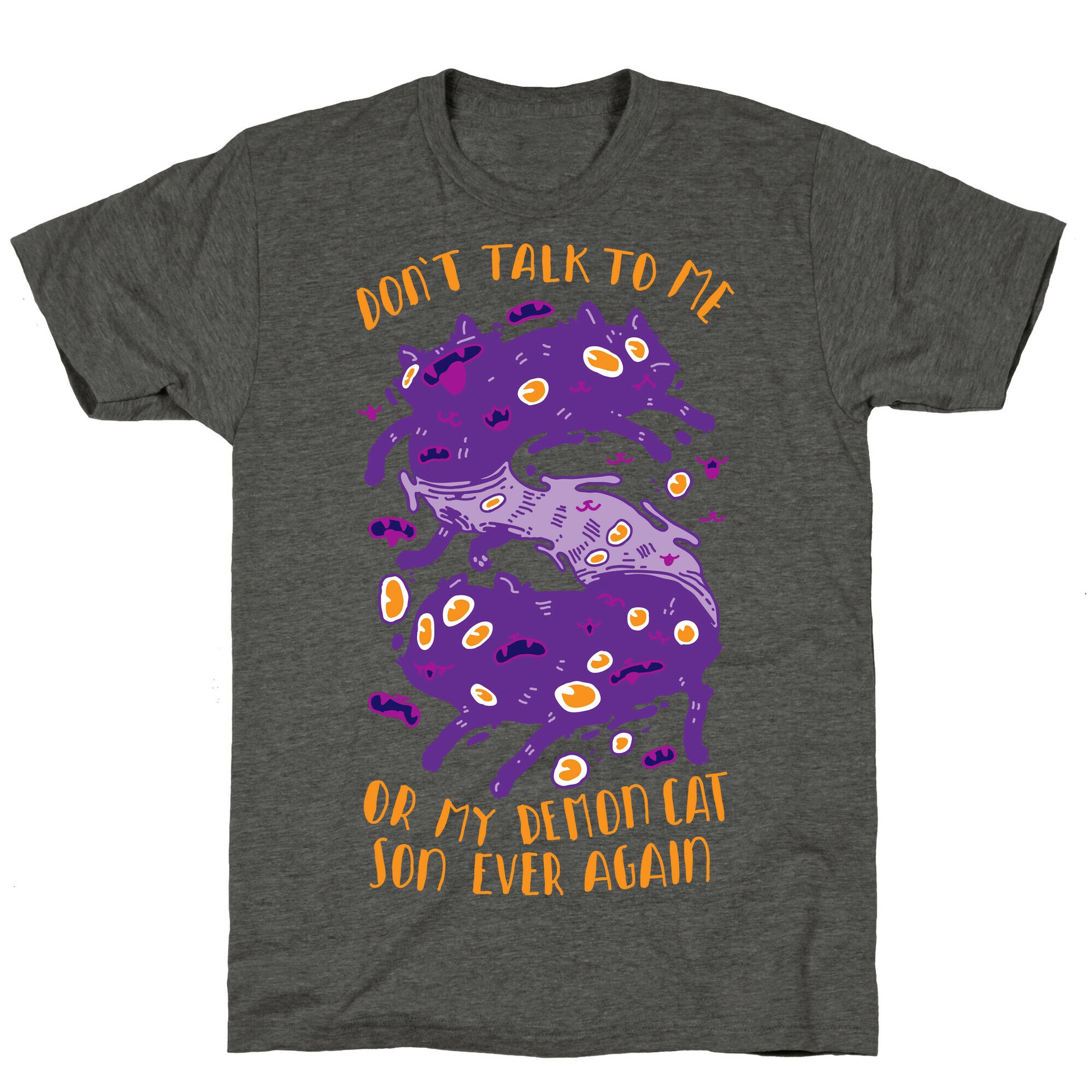 Don't Talk to My Demon Cat Son Unisex Triblend Tee