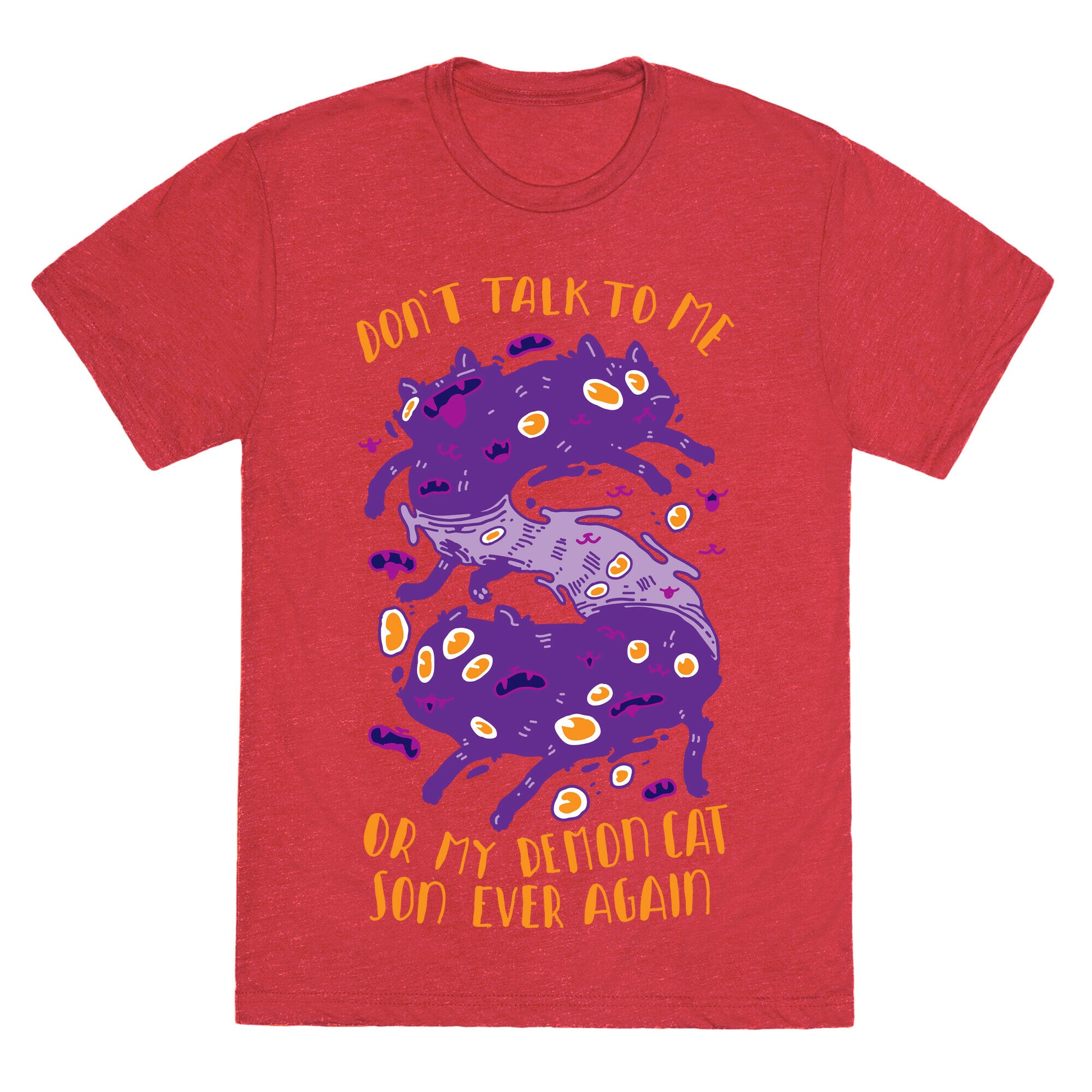 Don't Talk to My Demon Cat Son Unisex Triblend Tee