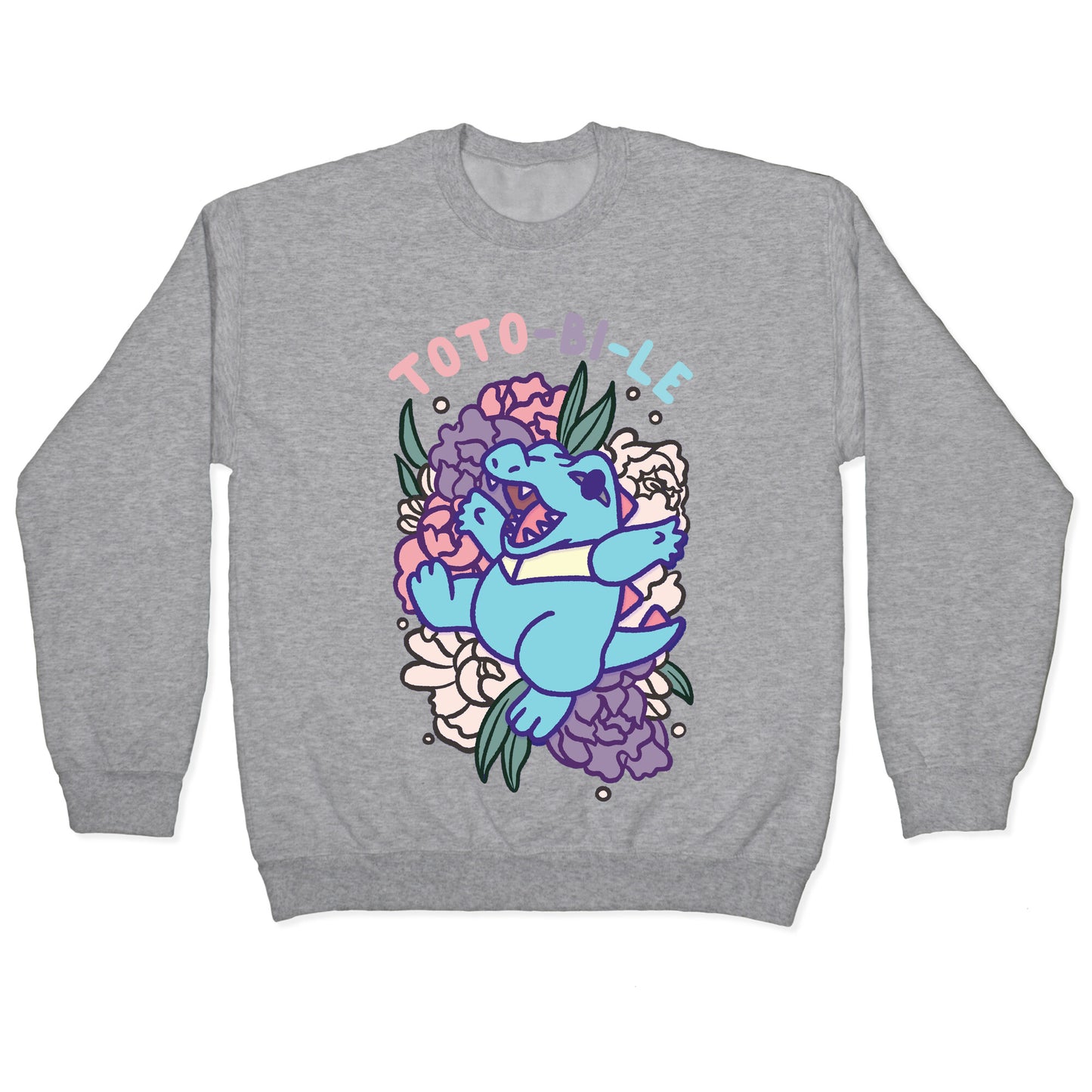 Toto-bi-le Totodile Bisexual Parody Crewneck Sweatshirt
