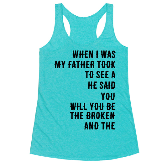 When I Was a Young Boy (1 of 2 pair) Racerback Tank