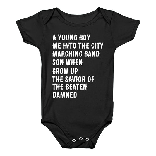 When I Was a Young Boy (1 of 2 pair) Baby One Piece