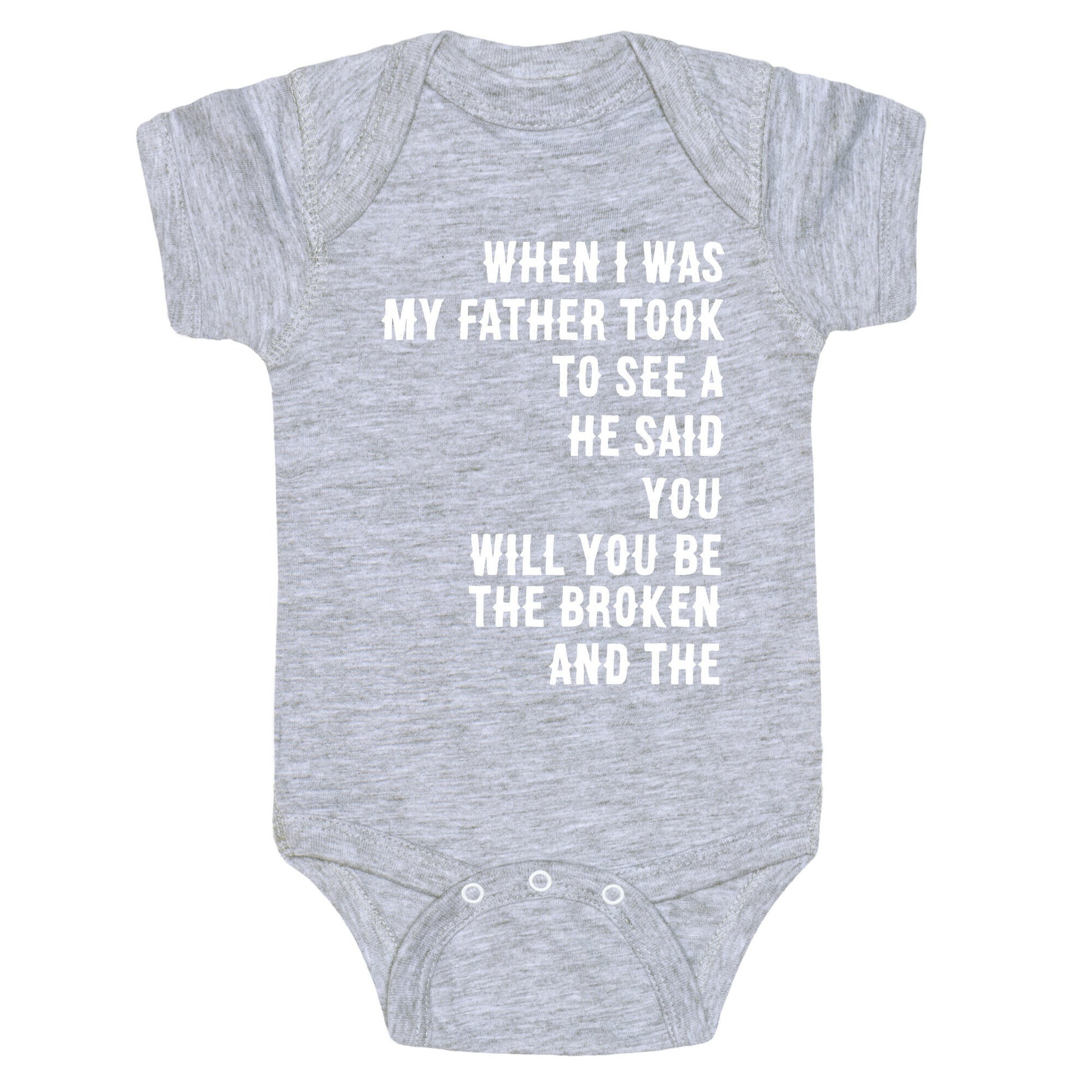 When I Was a Young Boy (1 of 2 pair) Baby One Piece