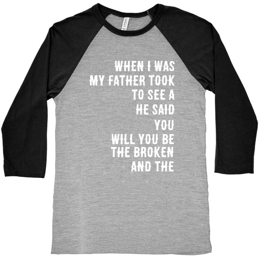 When I Was a Young Boy (1 of 2 pair) Baseball Tee