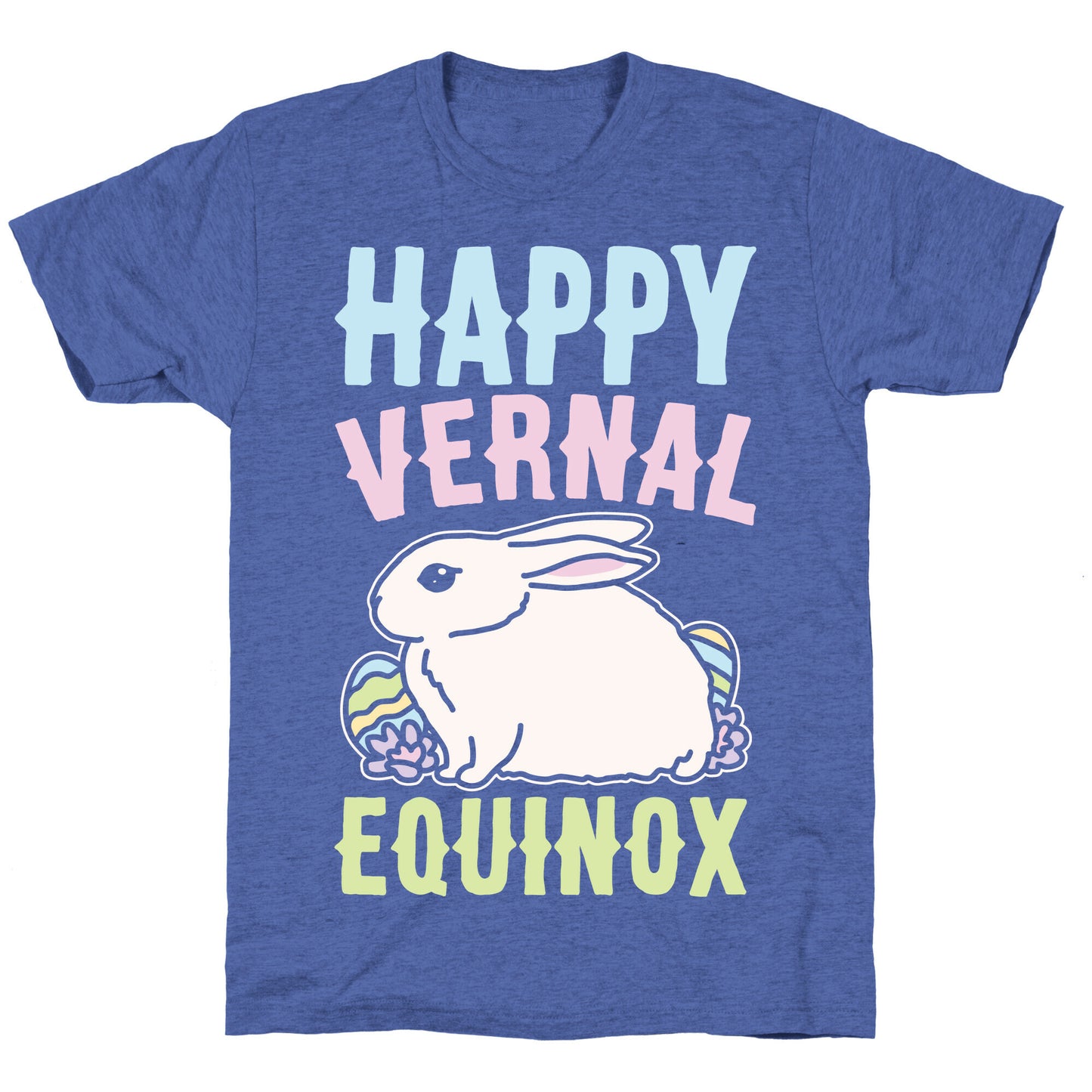 Happy Vernal Spring Equinox Easter Parody White Print Unisex Triblend Tee