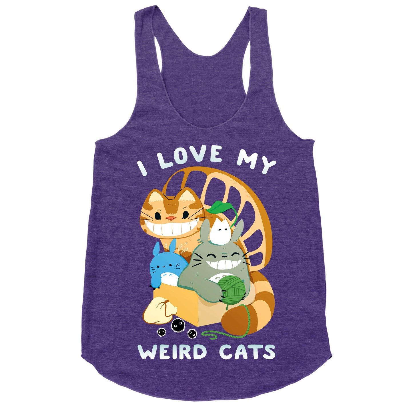I love my weird cats Racerback Tank