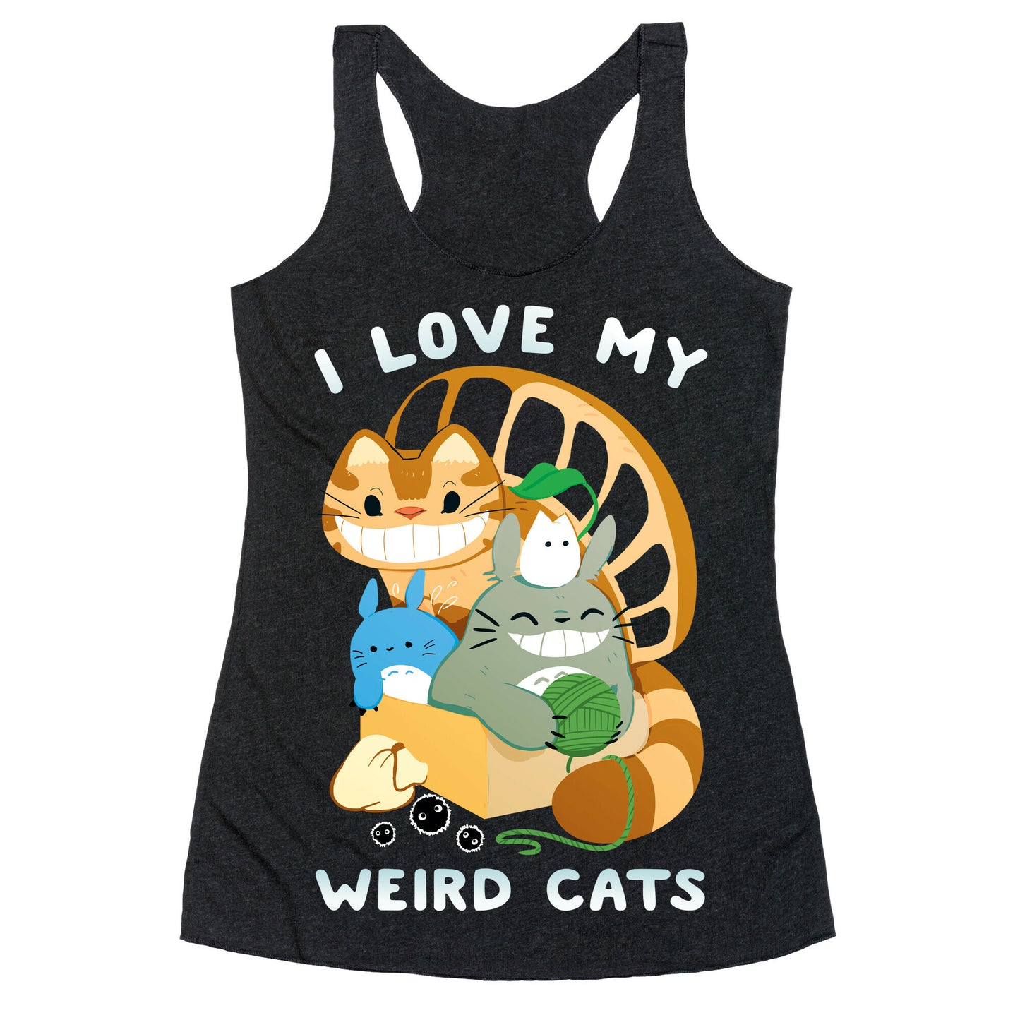 I love my weird cats Racerback Tank