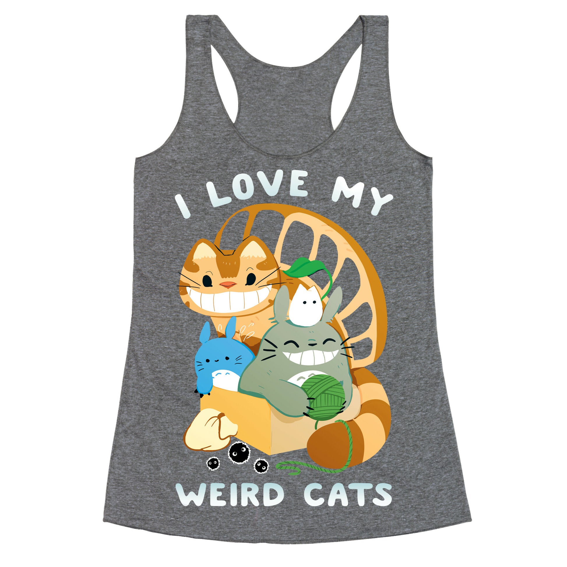 I love my weird cats Racerback Tank