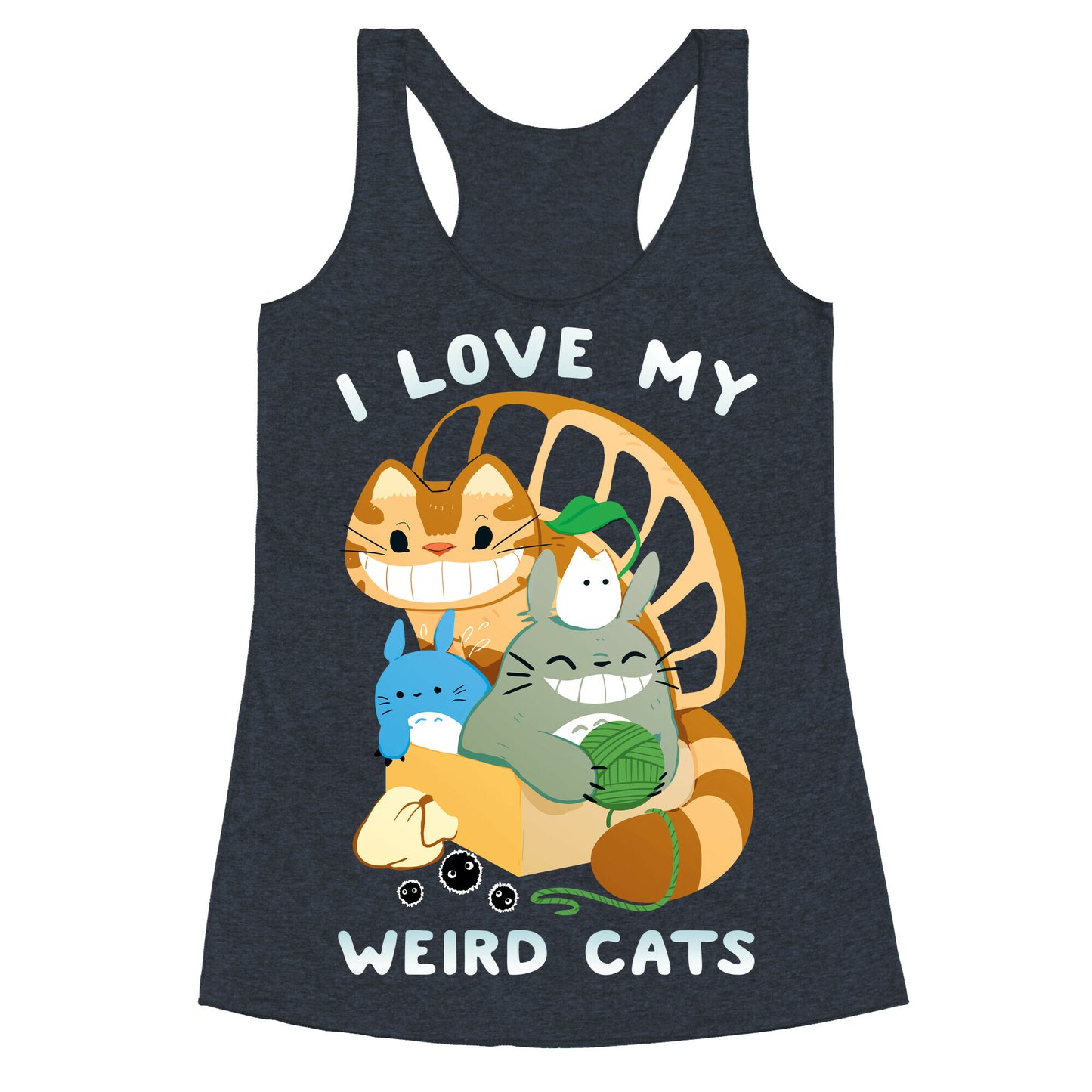 I love my weird cats Racerback Tank
