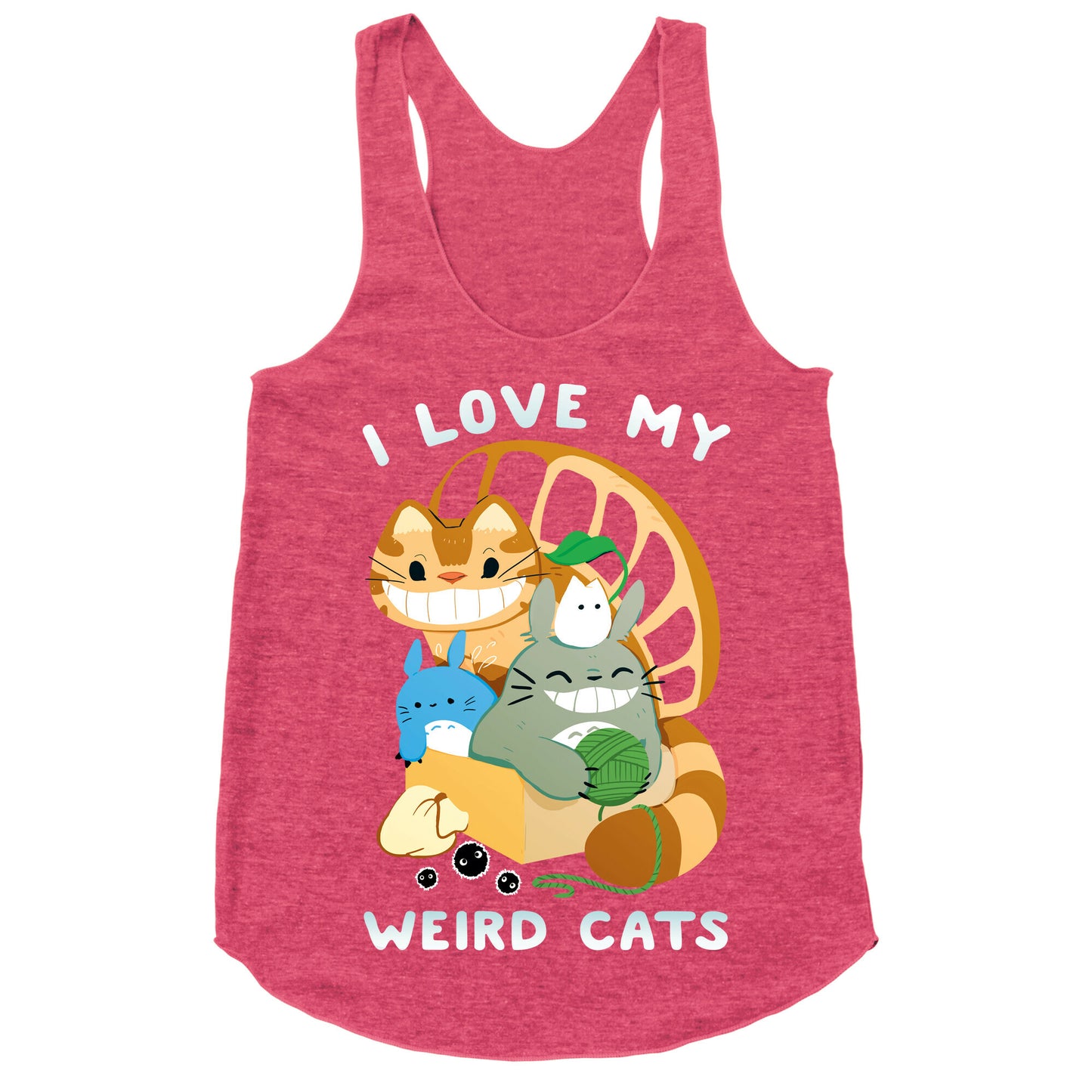 I love my weird cats Racerback Tank