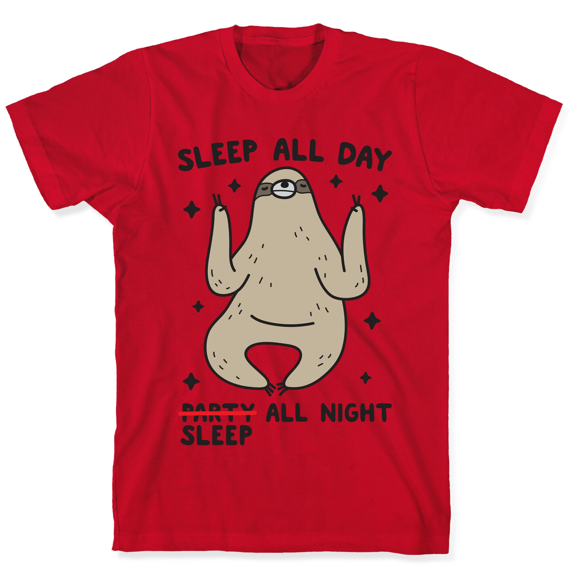 Sleep All Day Sleep All Night Sloth T-Shirt