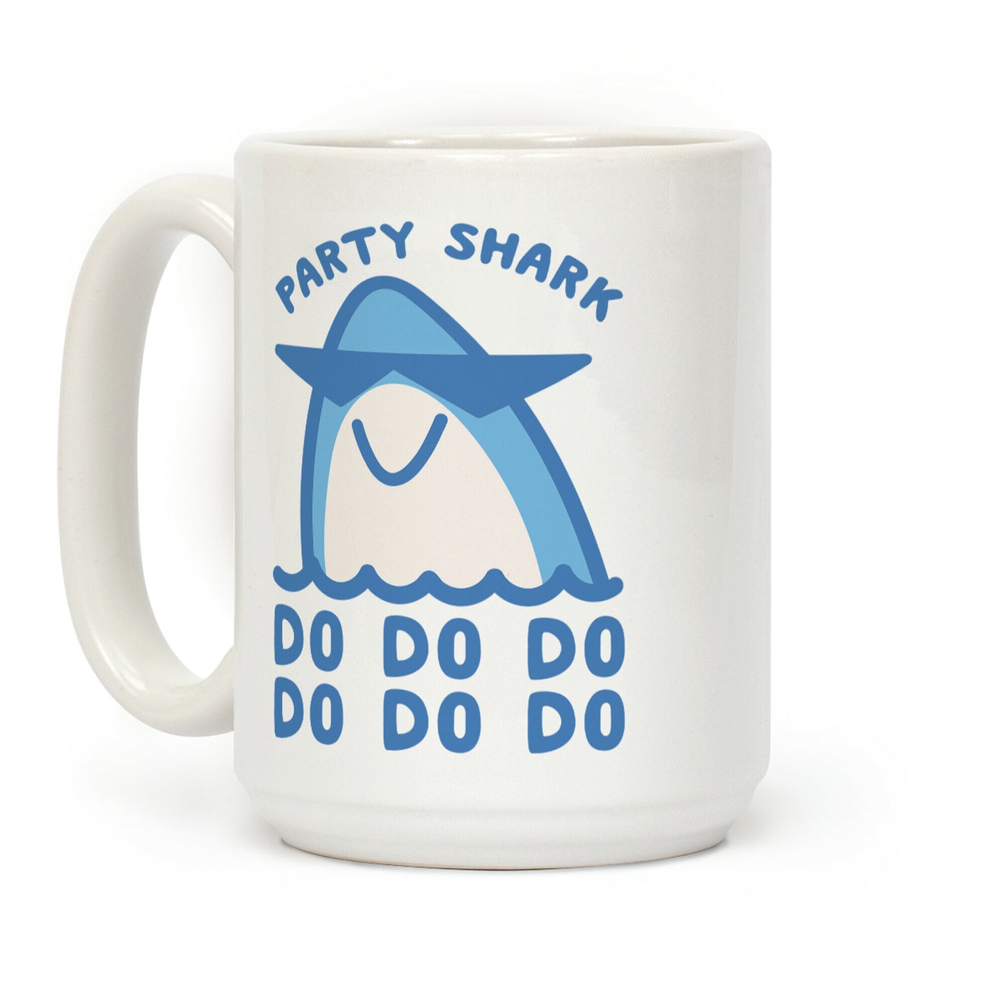 Party Shark Parody White Print Coffee Mug