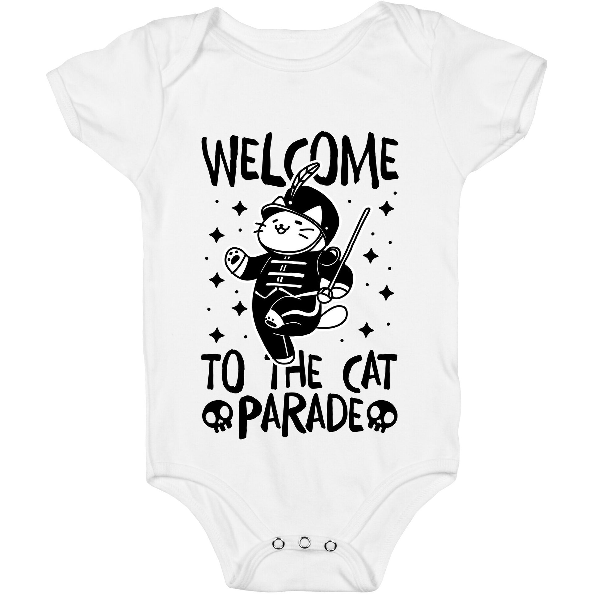 Welcome to the Cat Parade  Baby One Piece