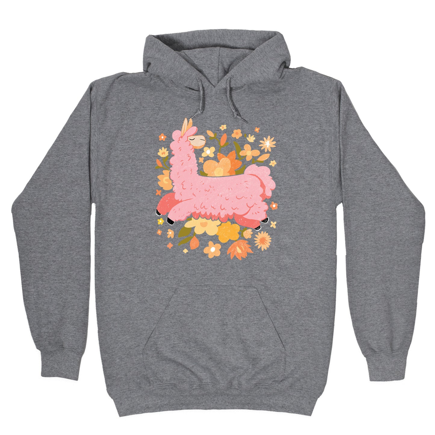 Llama Among Flowers Hoodie