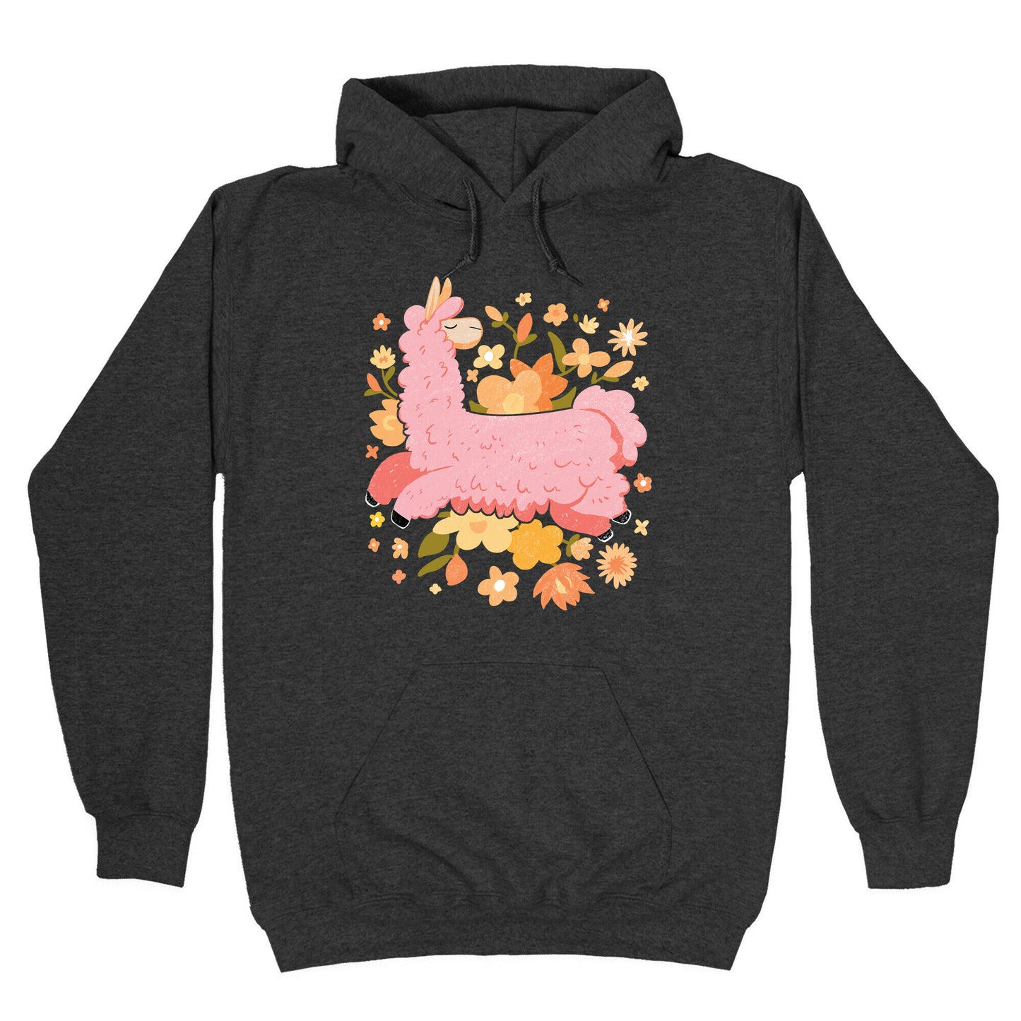 Llama Among Flowers Hoodie