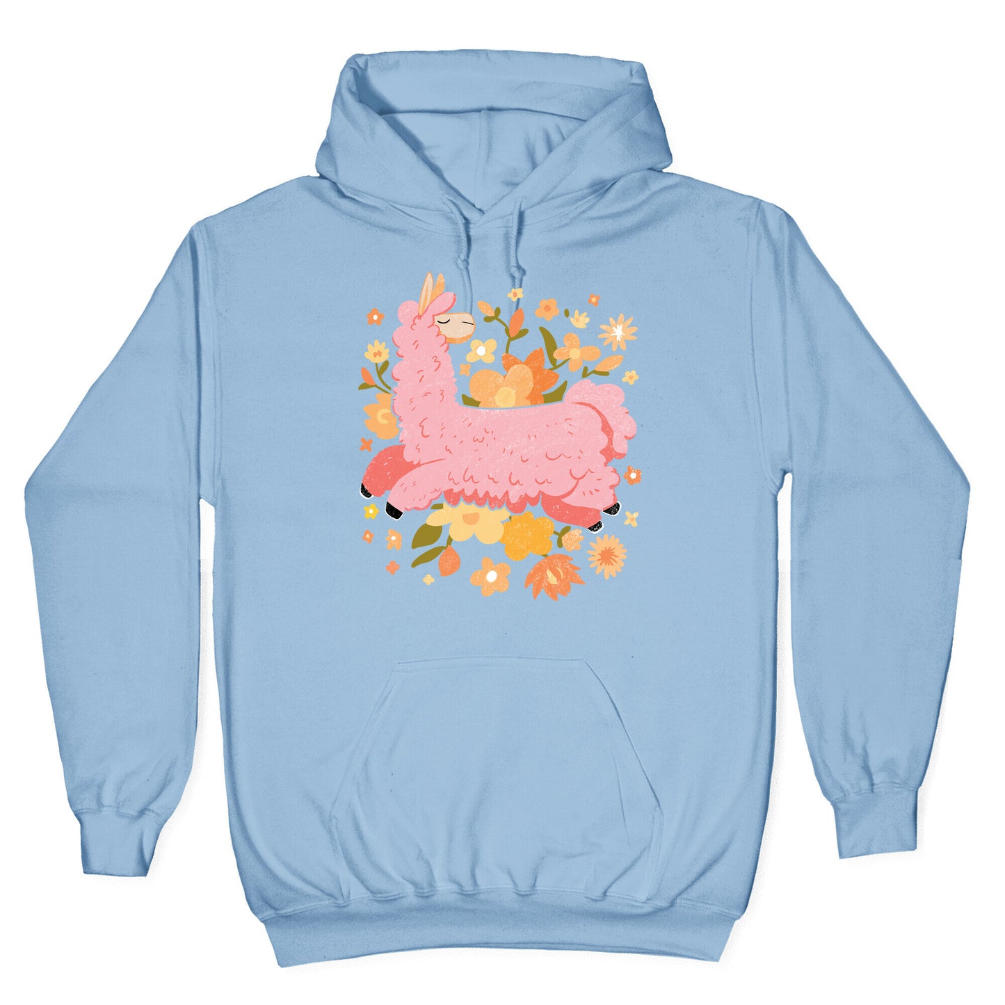 Llama Among Flowers Hoodie