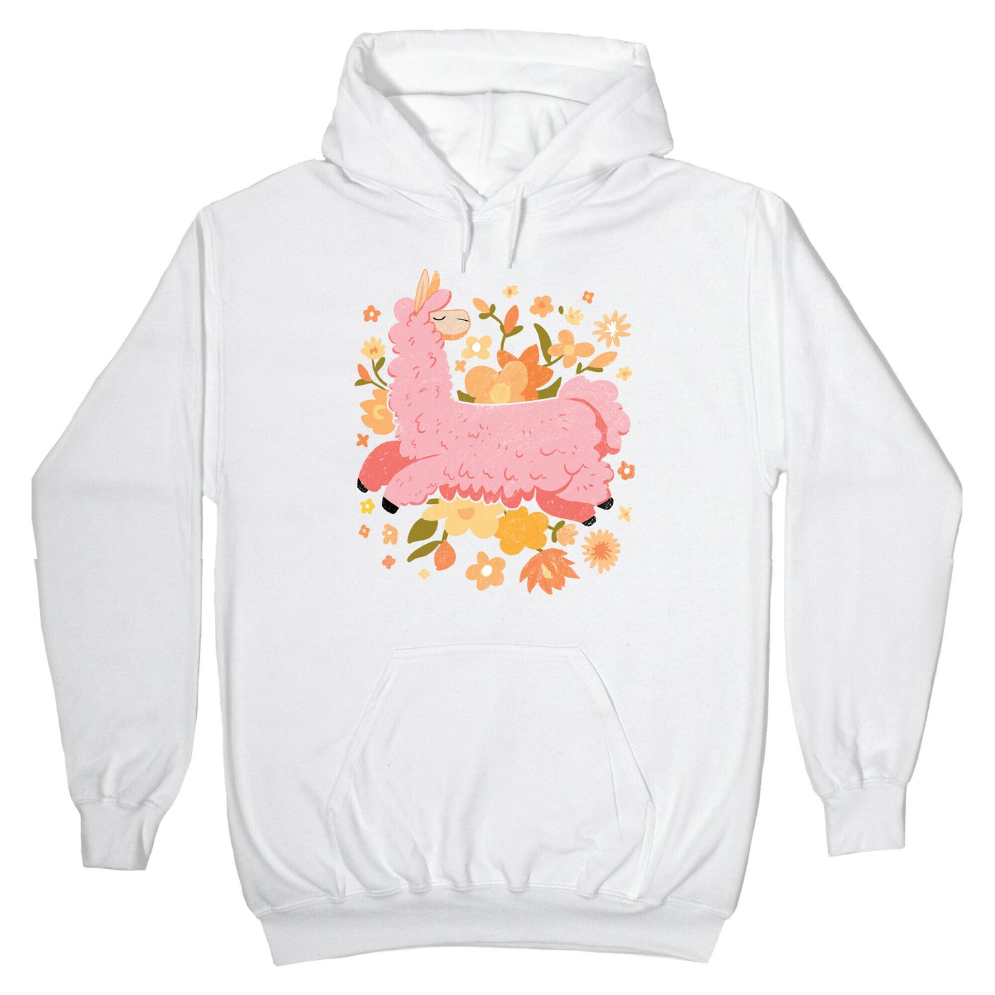 Llama Among Flowers Hoodie