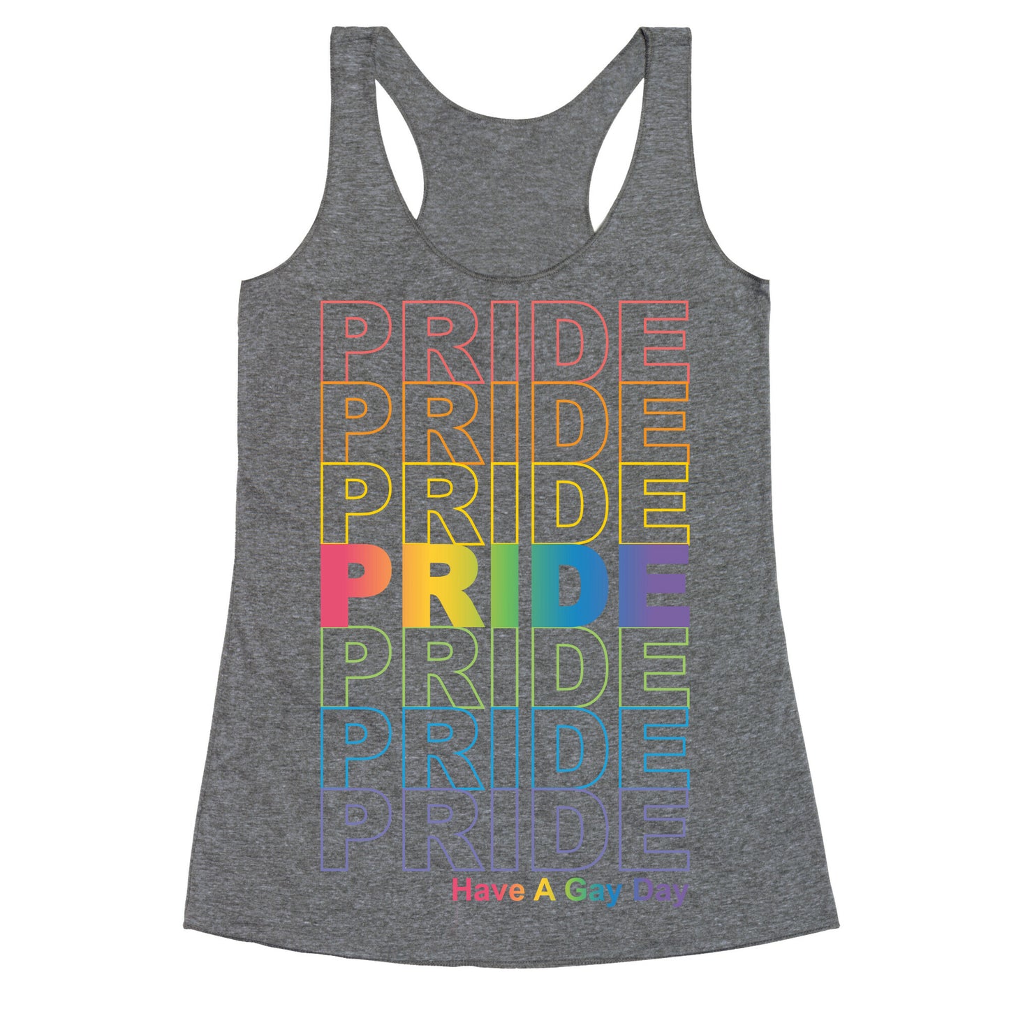 Pride Thank You Bag Parody Racerback Tank