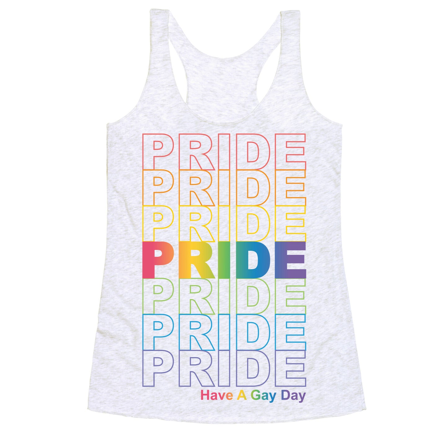 Pride Thank You Bag Parody Racerback Tank
