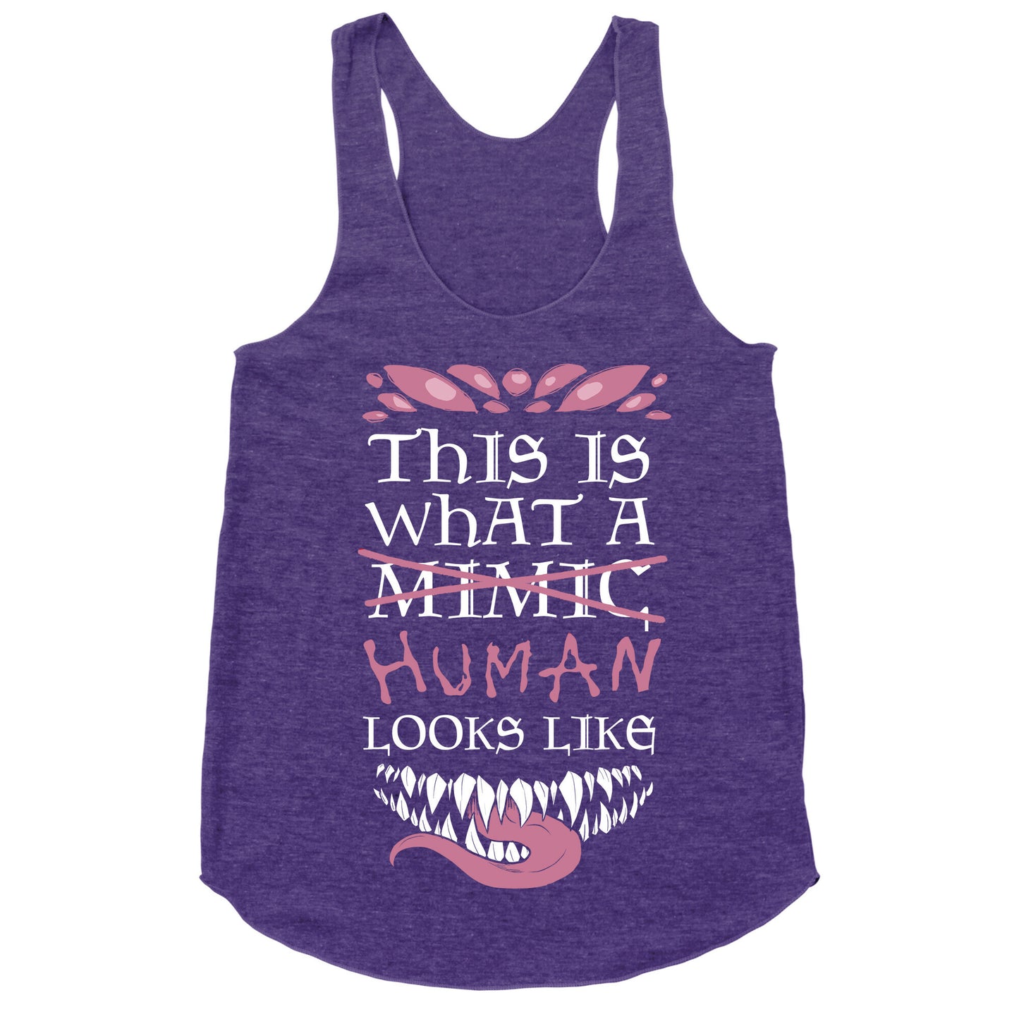 This Is What A Human Looks like Racerback Tank
