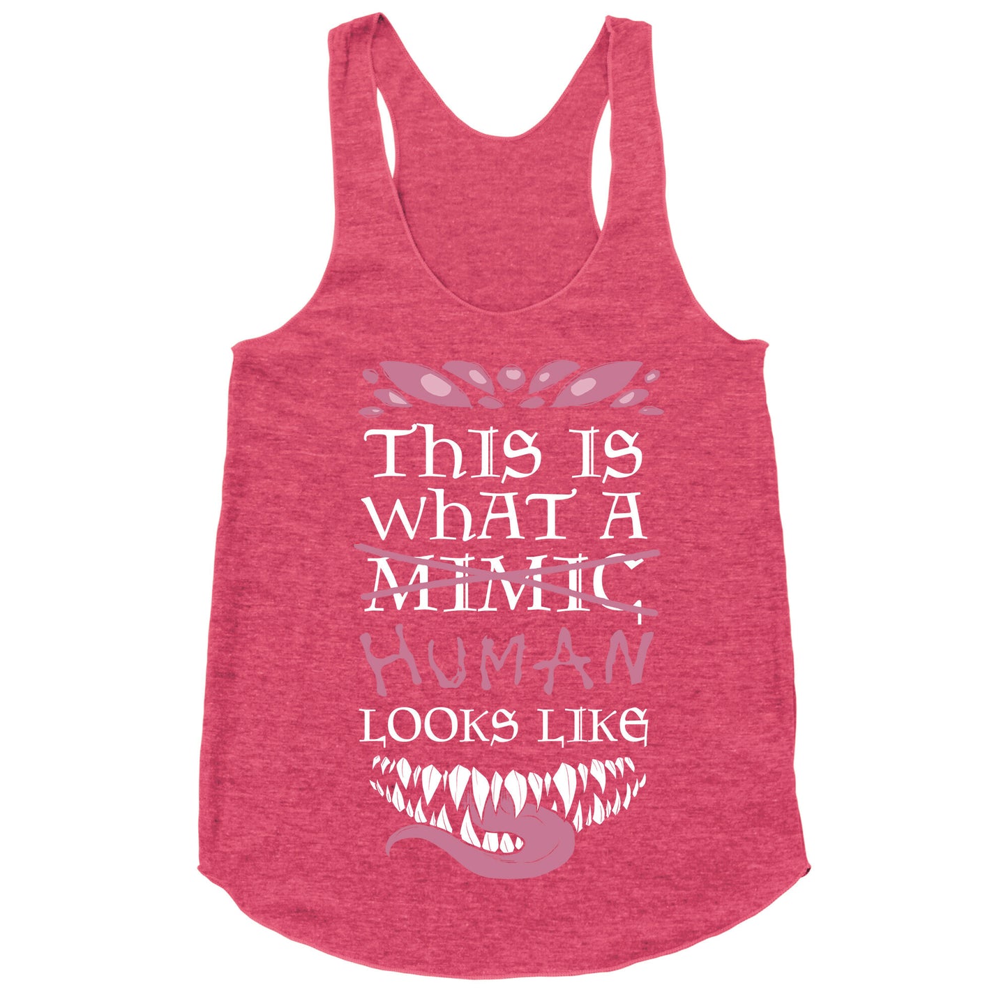 This Is What A Human Looks like Racerback Tank