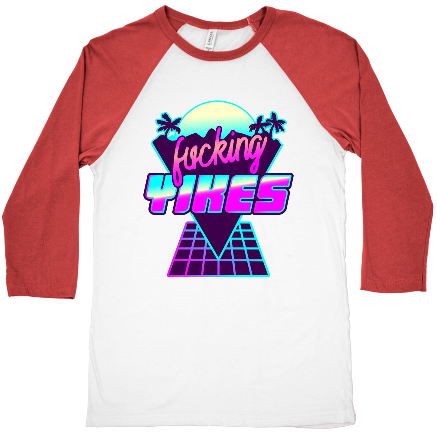 Fucking YIKES Retro Wave Baseball Tee