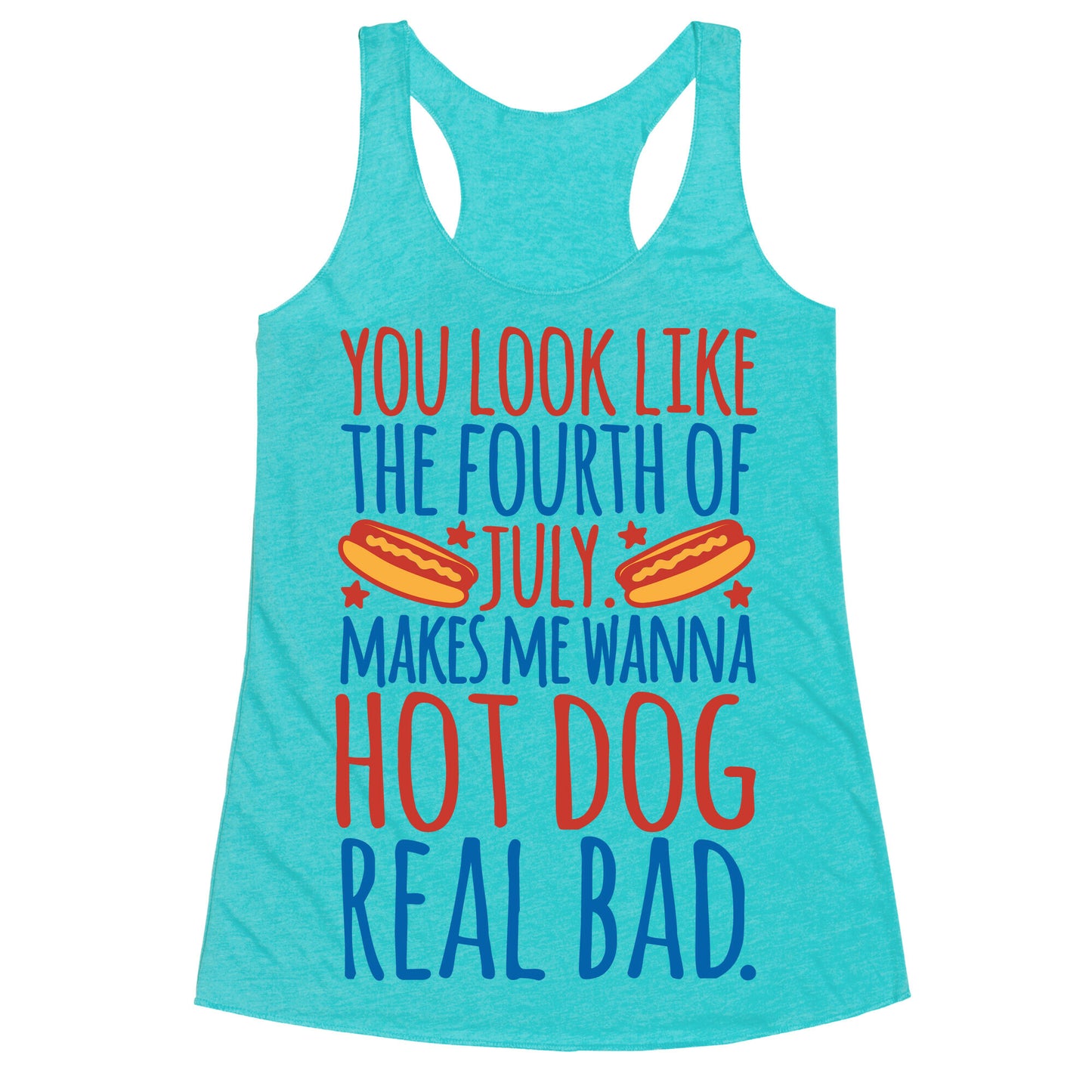 You Look Just Like The Fourth of July White Print Racerback Tank