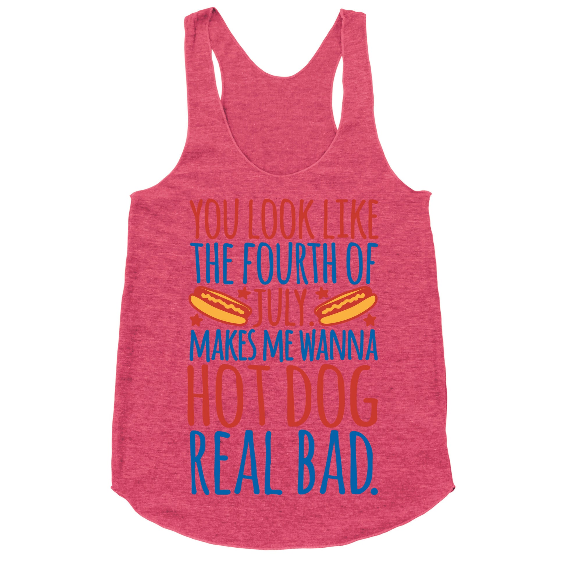 You Look Just Like The Fourth of July White Print Racerback Tank